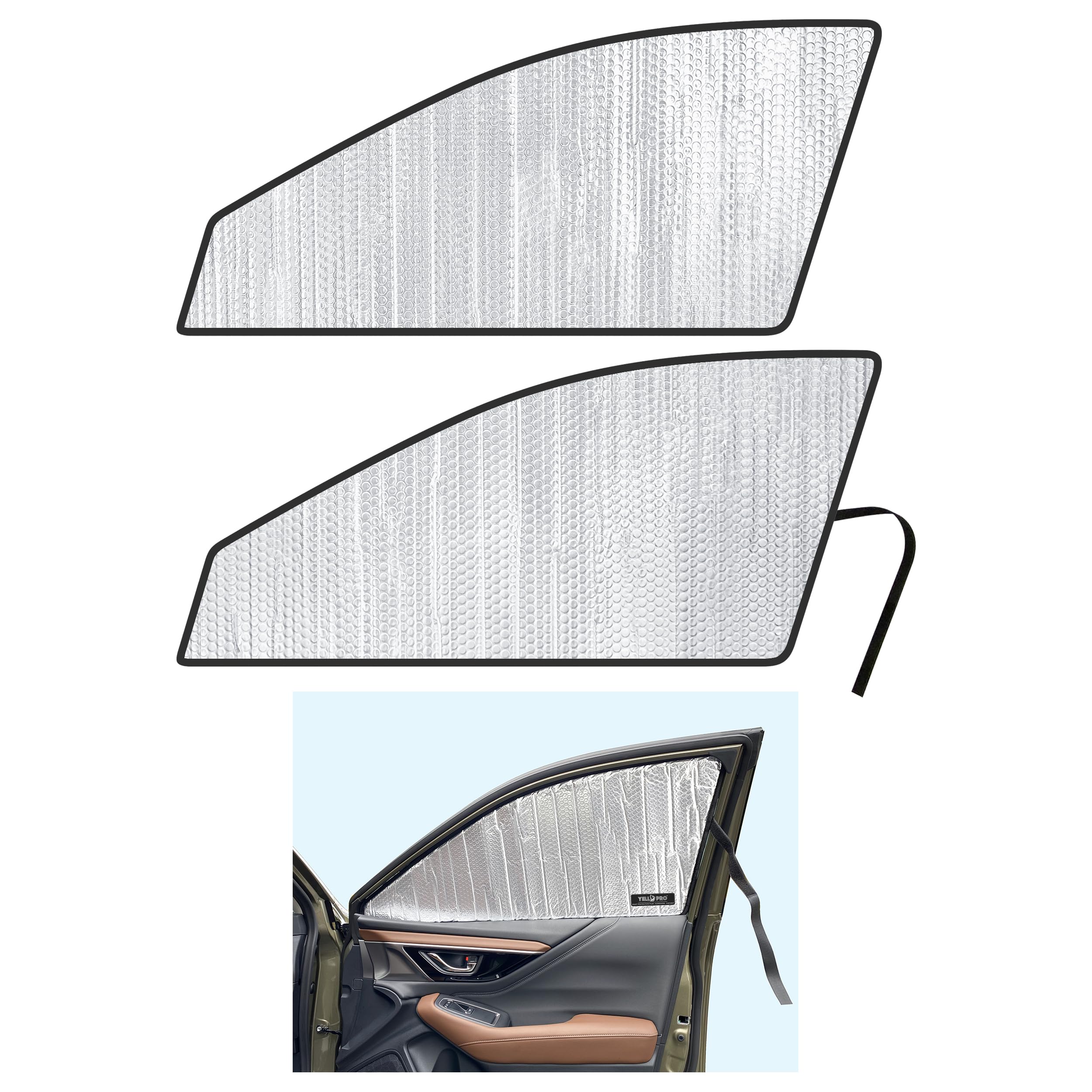 YelloPro Side Window Front Seat Reflective Sunshade Custom Fit for 2020 2021 2022 2023 2024 2025 Subaru Outback SUV, UV Reflector Sun Protection (Set of 2)