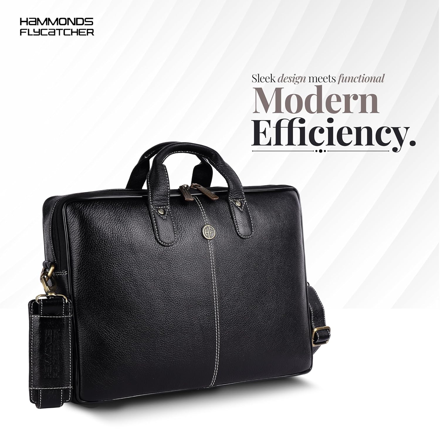 HAMMONDS FLYCATCHER Genuine Leather Office Bag for Men - 15.6 Inch Laptop Bag for Men for Professionals, Business Travelers - Adjustable Straps & Multiple Compartments - 1 Year Warranty - Black 21 81rRwjpbfyL. SL1500