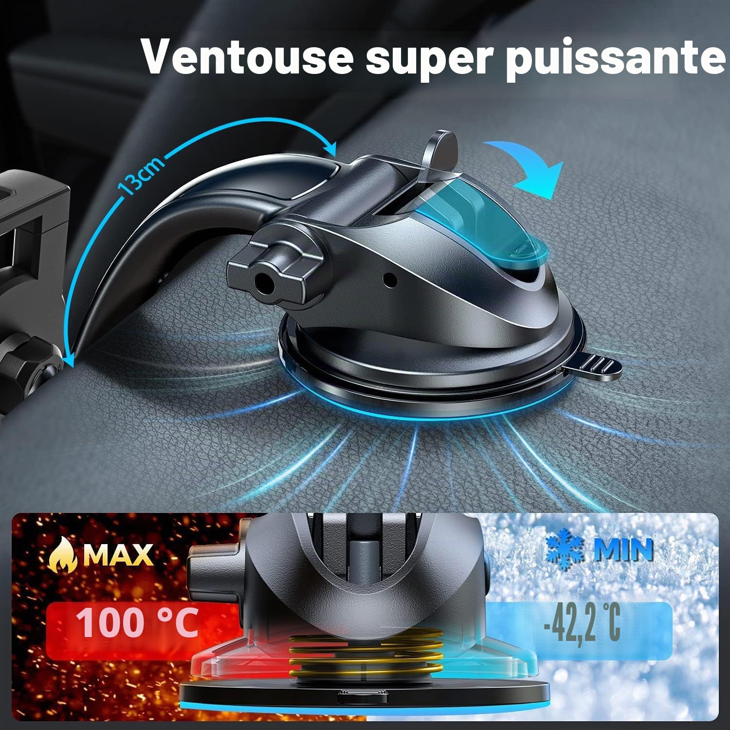 Support Tablette Voiture Tableau de Bord Ventilation Pare-Brise