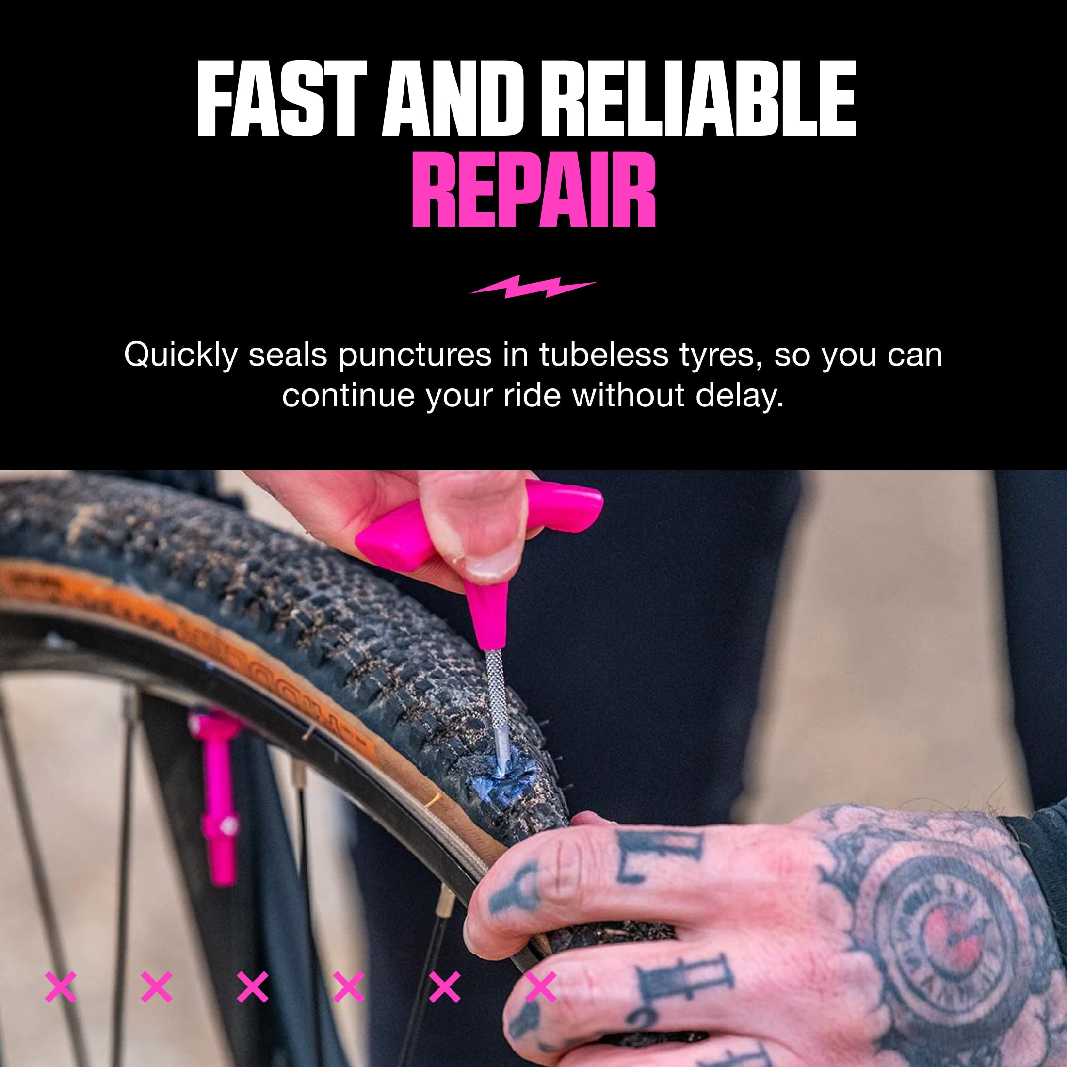 Amazon | Muc Off パンクプラグ修理キット - チューブレスタイヤ修理