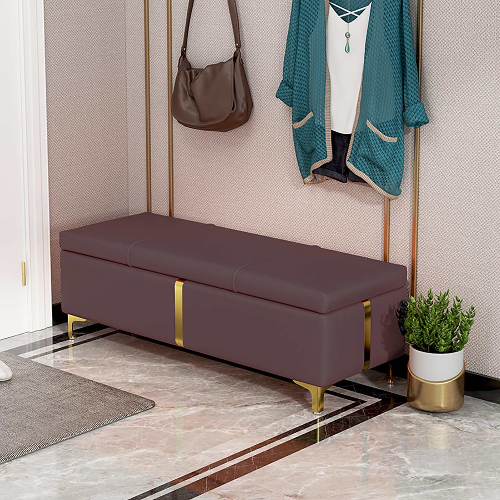 Banc à Chaussures en Cuir PU pour une Entrée Ordonnée et Chic