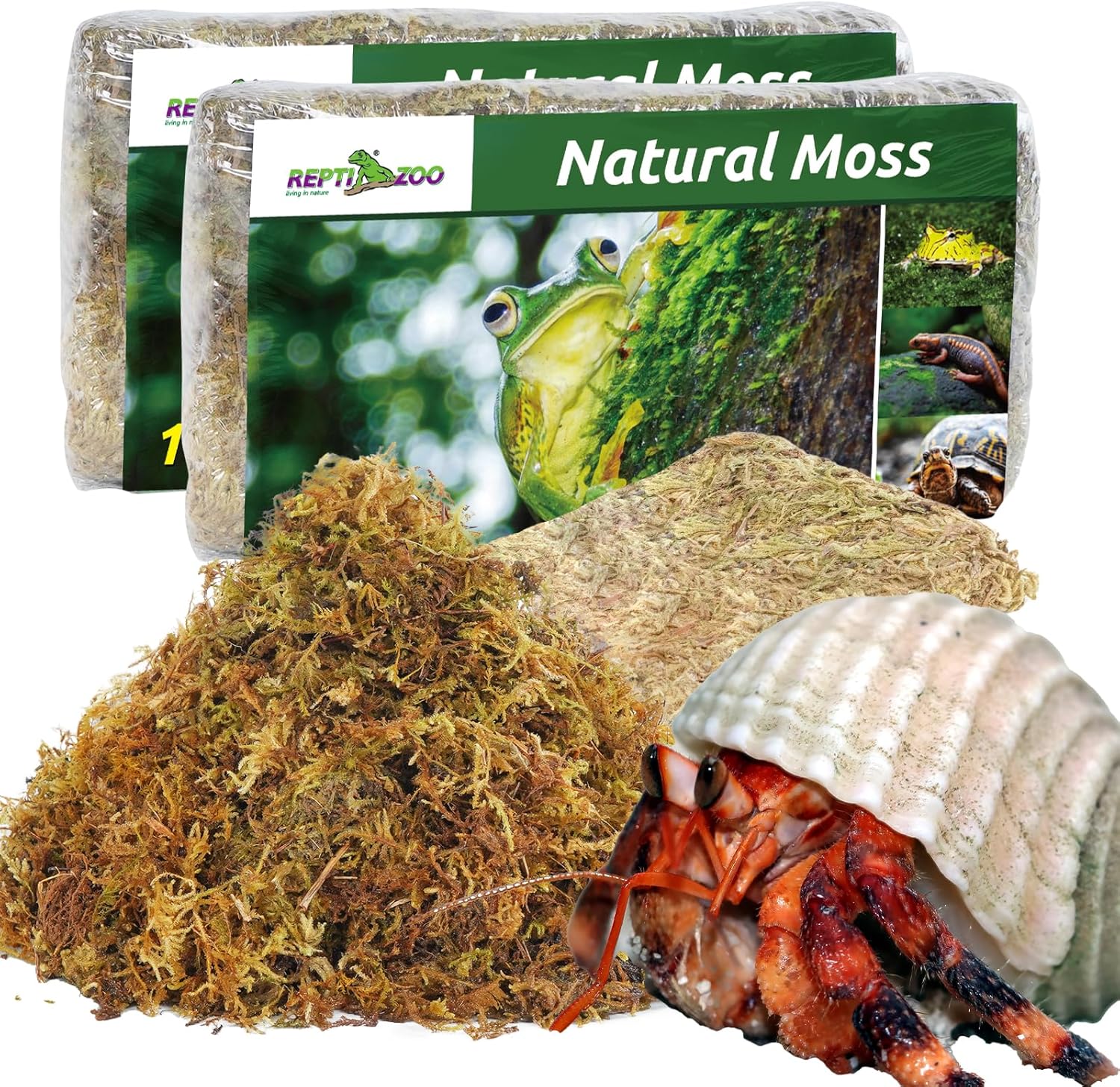 REPTI ZOO 7OZ Sphagnum Moss for Reptiles, 200g Natural