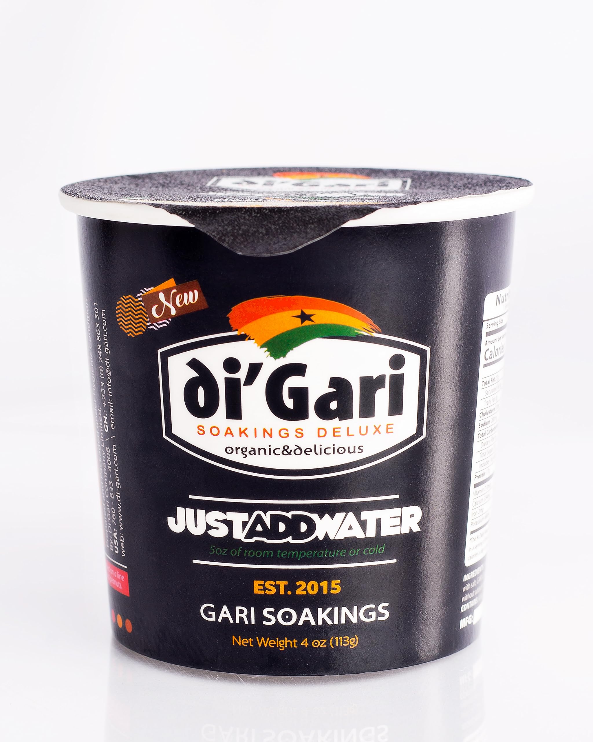 Di'Gari Premium Gari Mix | Authentic African Gari Soakings | Convenient 4-Cup Pack