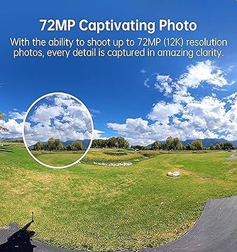 The V2-360 Action Camera Kit comes with everything you need for immersive content creation, including an invisible selfie stick, clamp, 128GB microSD card, lens cap, charging cable, protective pouch, and more.