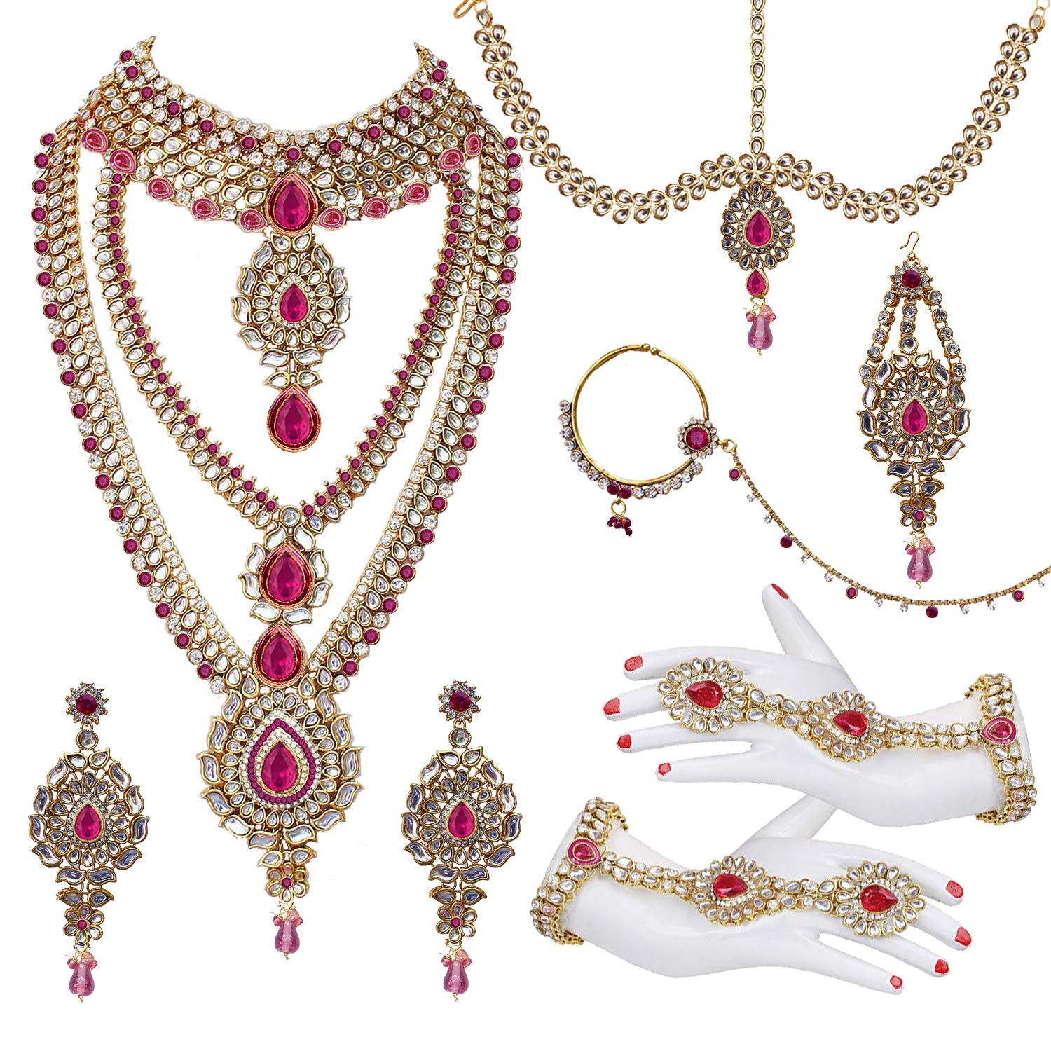 Lucky Jewellery Designer Gold Plated Dulhan Bridal Jewelry Set