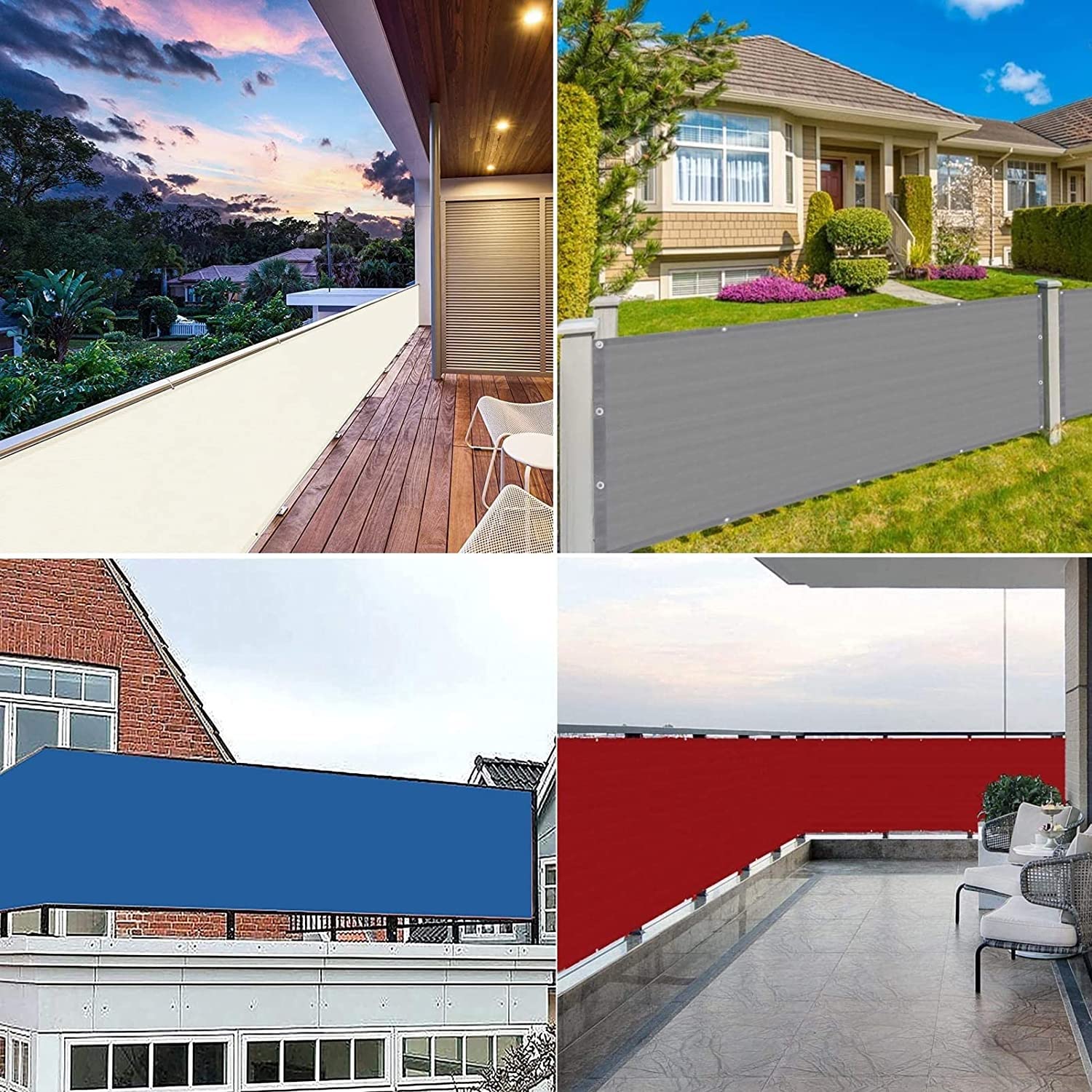 Balcony0,9 x 8,5 m – Protección UV resistente a la intemperie, ideal para barandillas de balcón, patio y jardín, colores