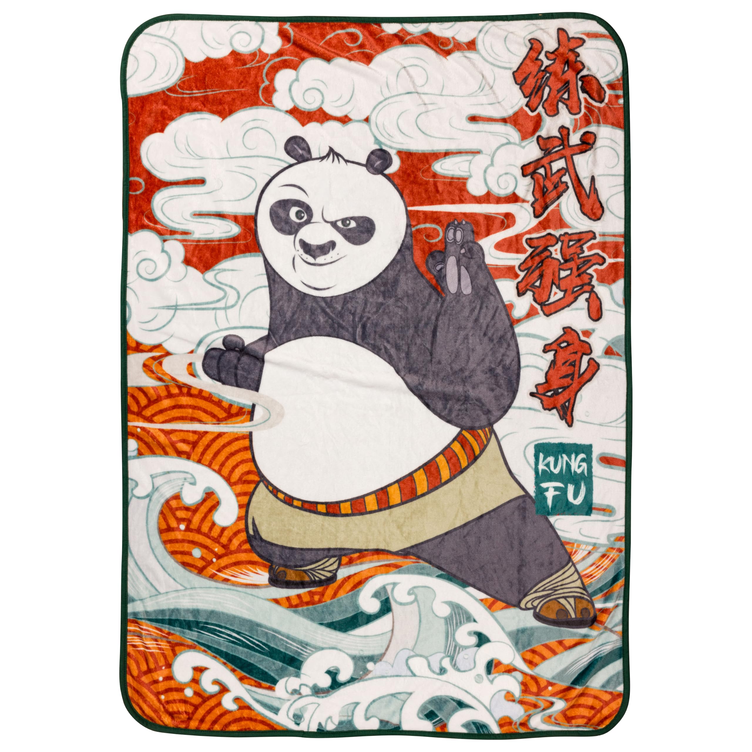 Silver Buffalo Kung Fu Panda Chinese Po, Fleece Throw Blanket, 45x60in
