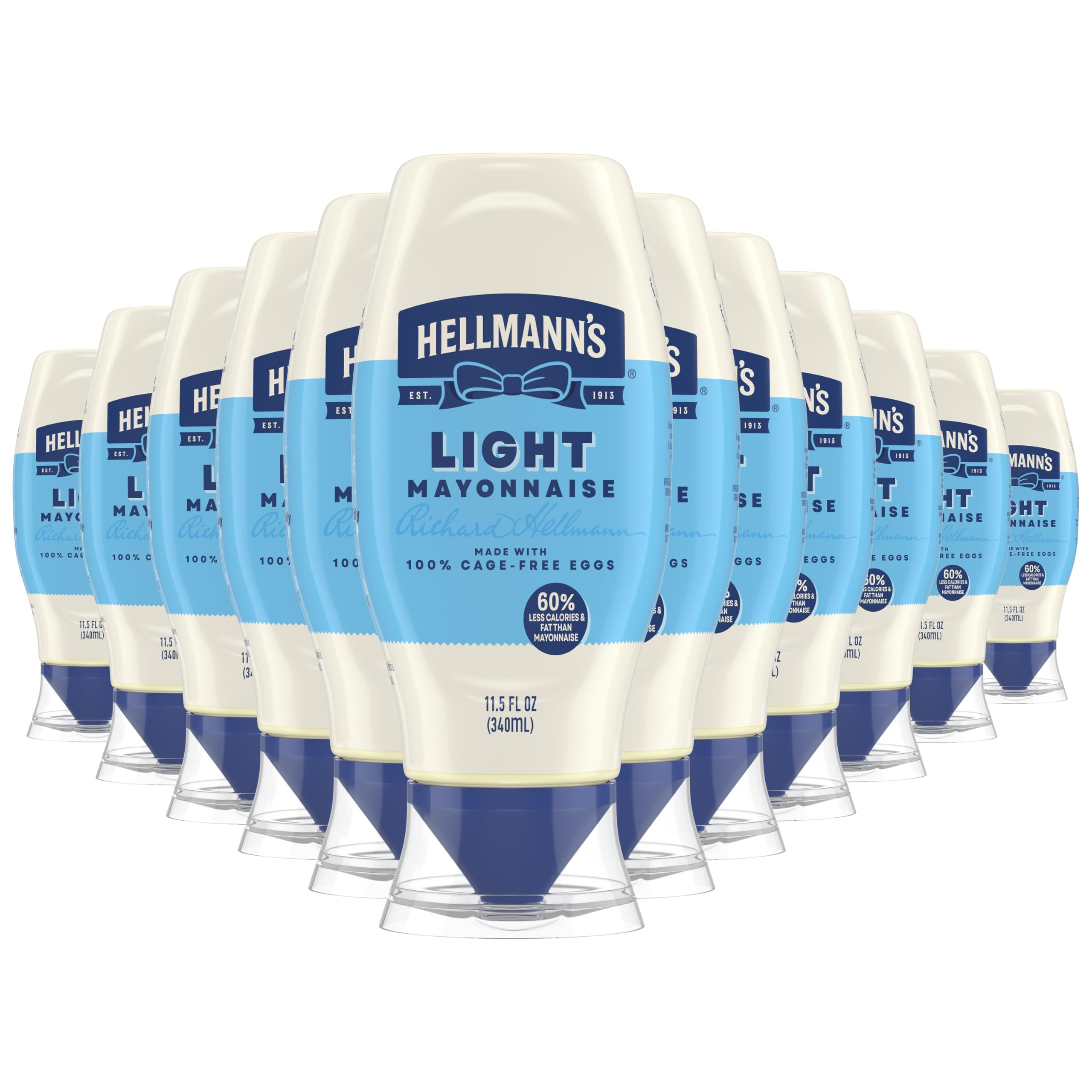 Amazon.com : Hellmann's Light Mayonnaise Pack of 12 Squeeze Mayo