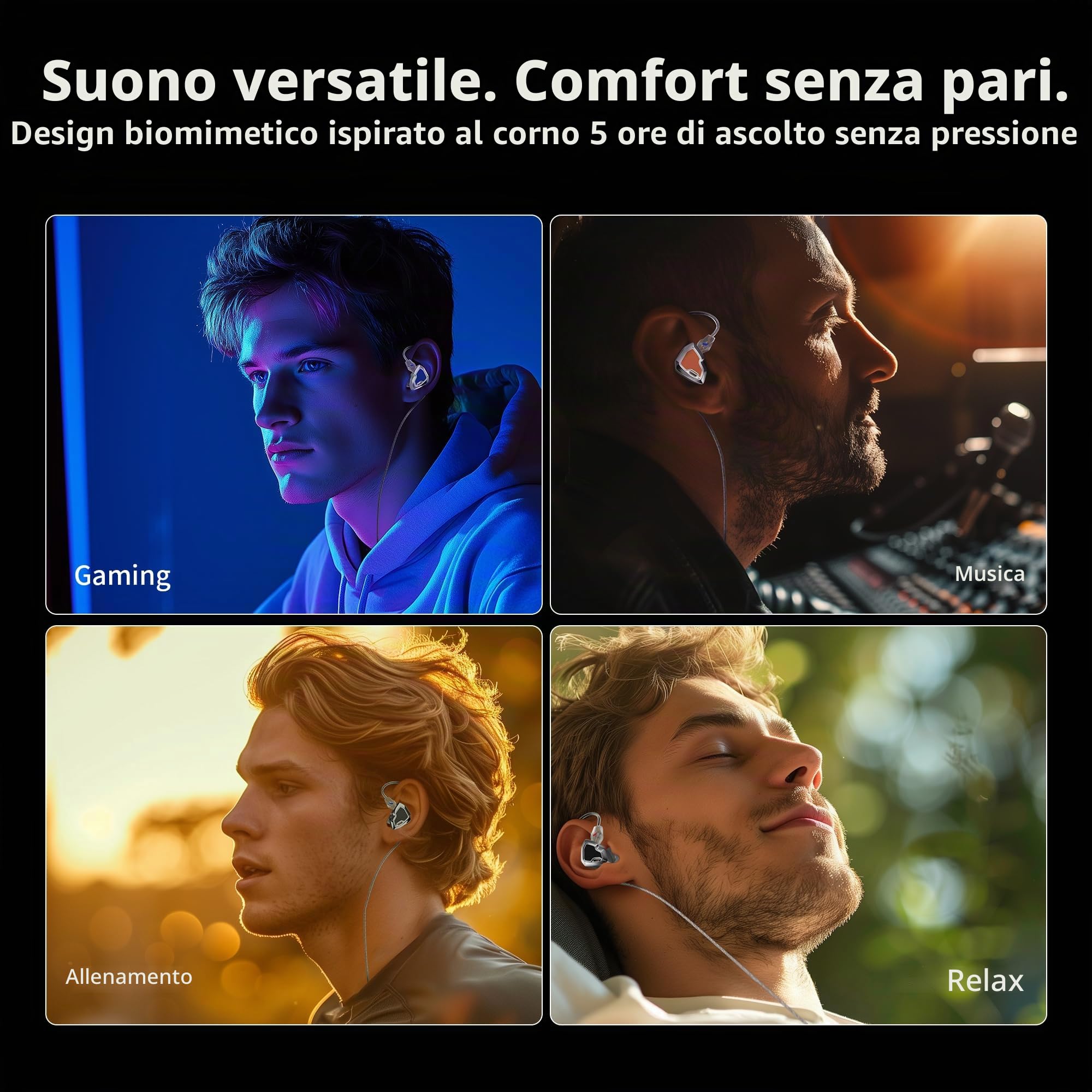 Hidizs MS2 PRO - Auricolari Iem cablati, driver doppi magnetici da 10,2 mm, monitor in-ear Hybird 1DD+1BA, stampaggio integrato in lega di zinco, filtri pneumatici per musicisti audiofili, cavo OFC