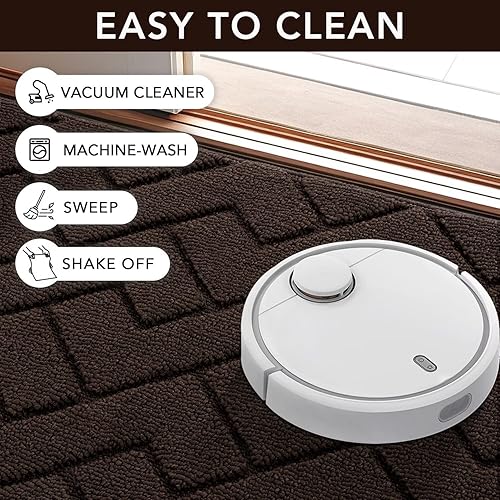 Miniatura 6 de Tapete para interiores, tapete para puerta trasera o delantera, parte trasera de goma, antideslizante, absorbente, resistente a la suciedad, tapetes