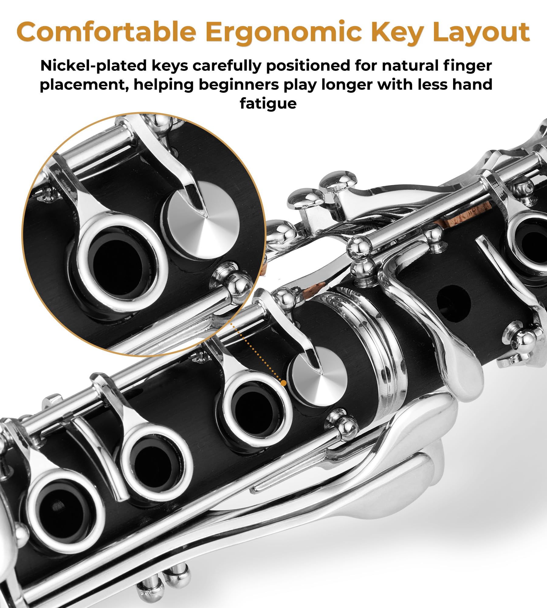 Amazon | Vangoa B フラット クラリネット 学生 Bb Clarinet 17