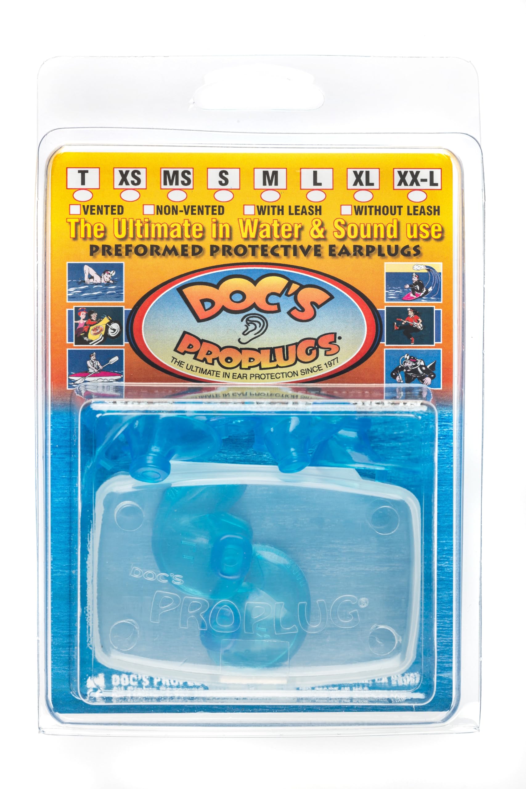 Doc’s Proplugs Combo Pack – Child (Ages 0–5) – Non-Vented – Blue – Includes Case | 4 Sizes in One Pack | Reusable Earplugs for Bathing, Swimming &