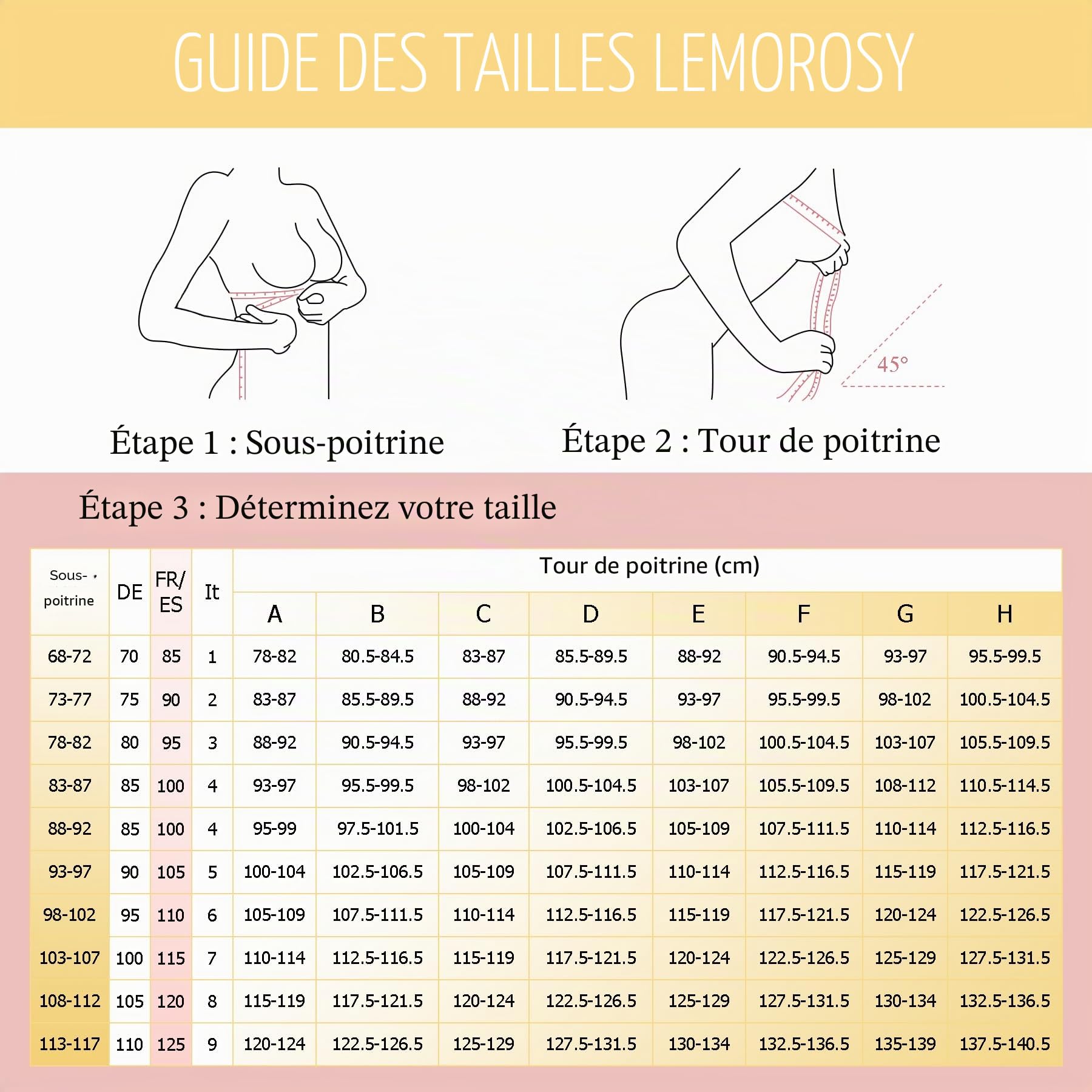 Lemorosy Soutien-Gorge Minimiseur Femme sans Armature(Beige,90E) | Grandes Tailles Confort Bonnets emboîtants Sans rembourrage Bretelles larges Pour un usage quotidien