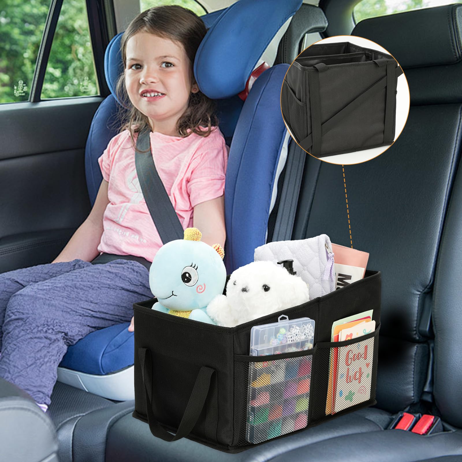 Cozary Organizer Auto, Pieghevole Organizzatore Sedili Auto, Organizer Macchina Per Giocattoli, Libri, Snack