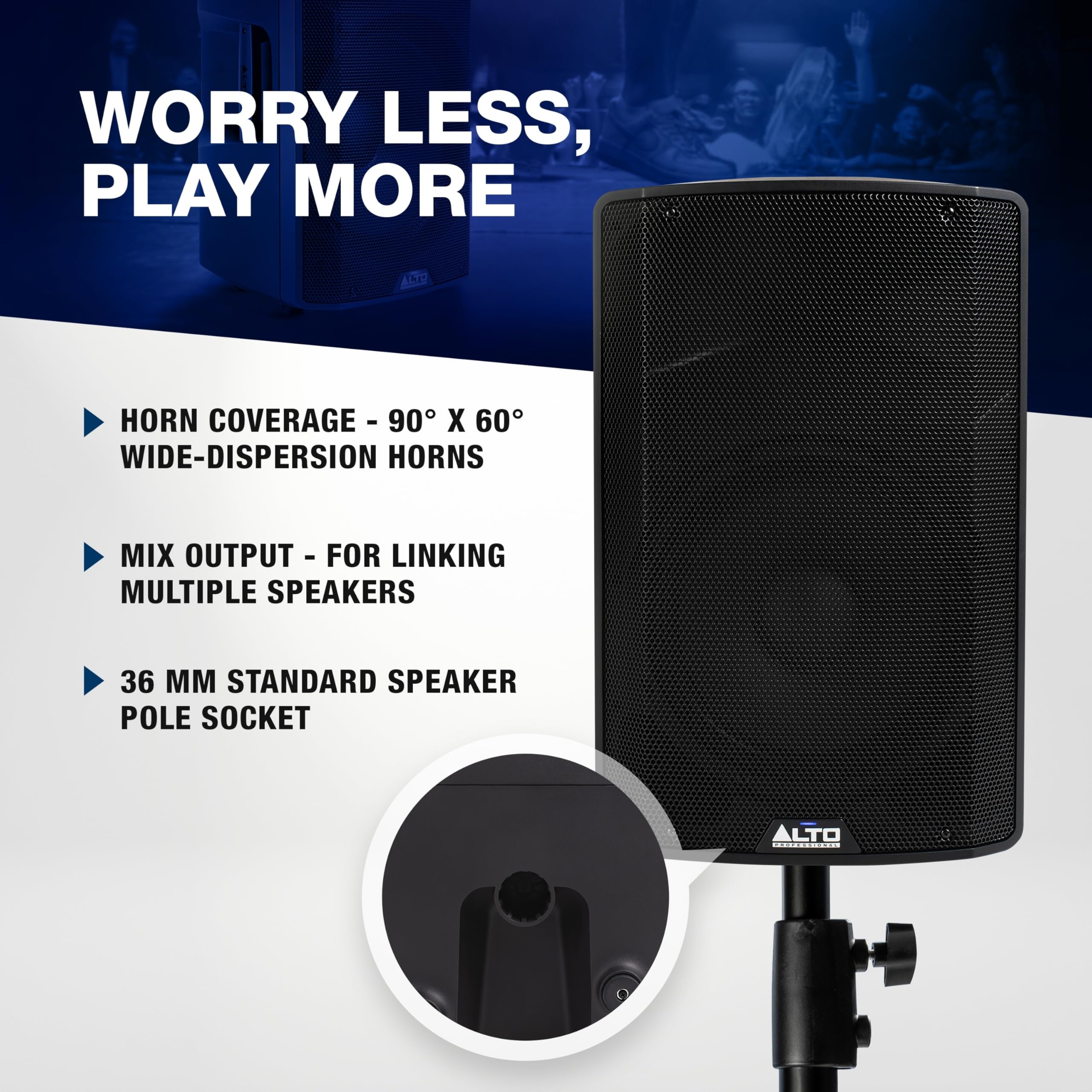 ALTO TX412 700W 12" Aktywny Głośnik PA | TWS Bluetooth, 2‑Kanałowy Mikser, Zaprojektowany dla Plenerowych Występów DJ, Zespołów, Obiektów i Prób