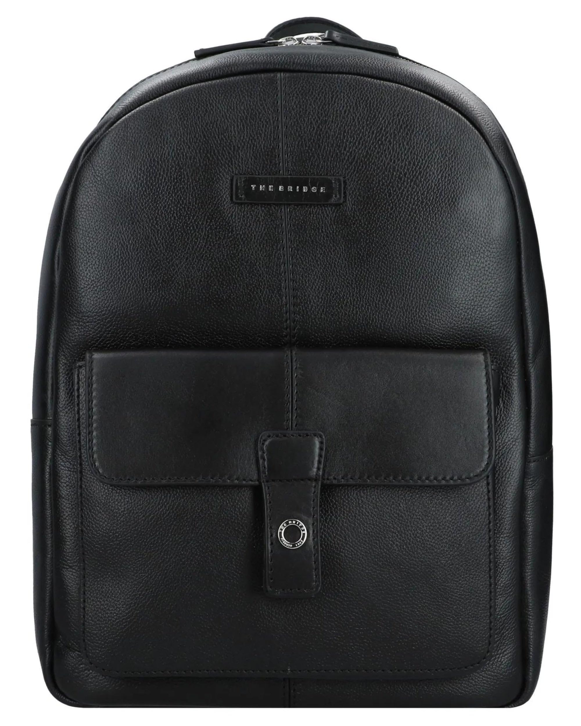 The Bridge Medium Business Backpack Biagio line in Black Leather Unisex Man Adjustable shoulder straps Internal notebook pocket