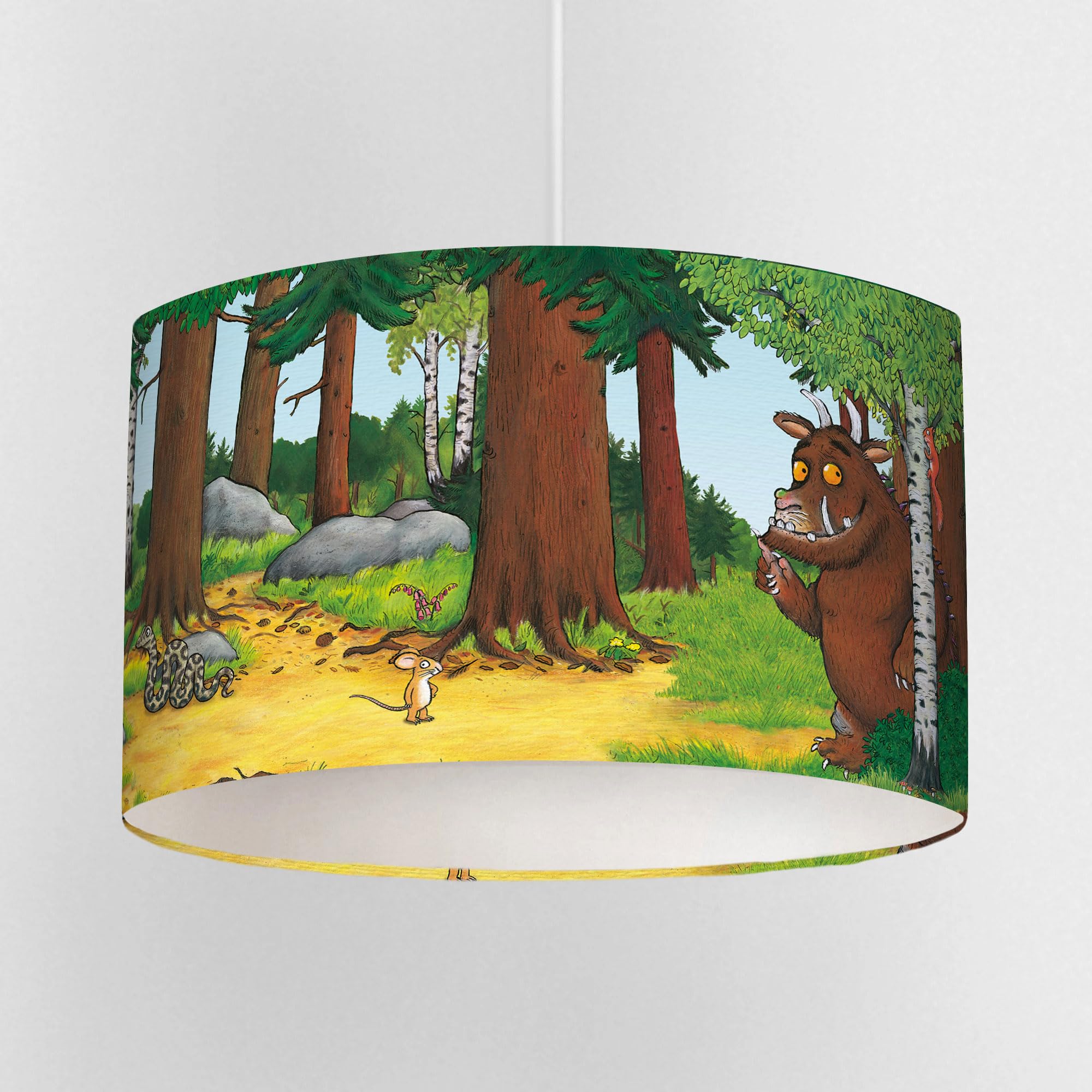 The Gruffalo Deep Dark Wood Lampshade – Officially Licensed Children’s Ceiling or Table Lamp Shade – Handmade in The UK – Story Scene Nursery Light