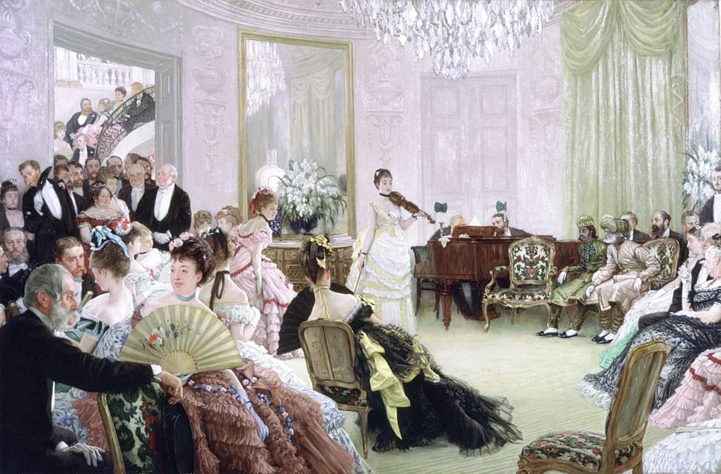 SERENDIPITP Vintage Picture Print on Canvas Wall Art Poster Hush the Concert by Jacques Artwork Print Poster for Wall Decor 60x90cm