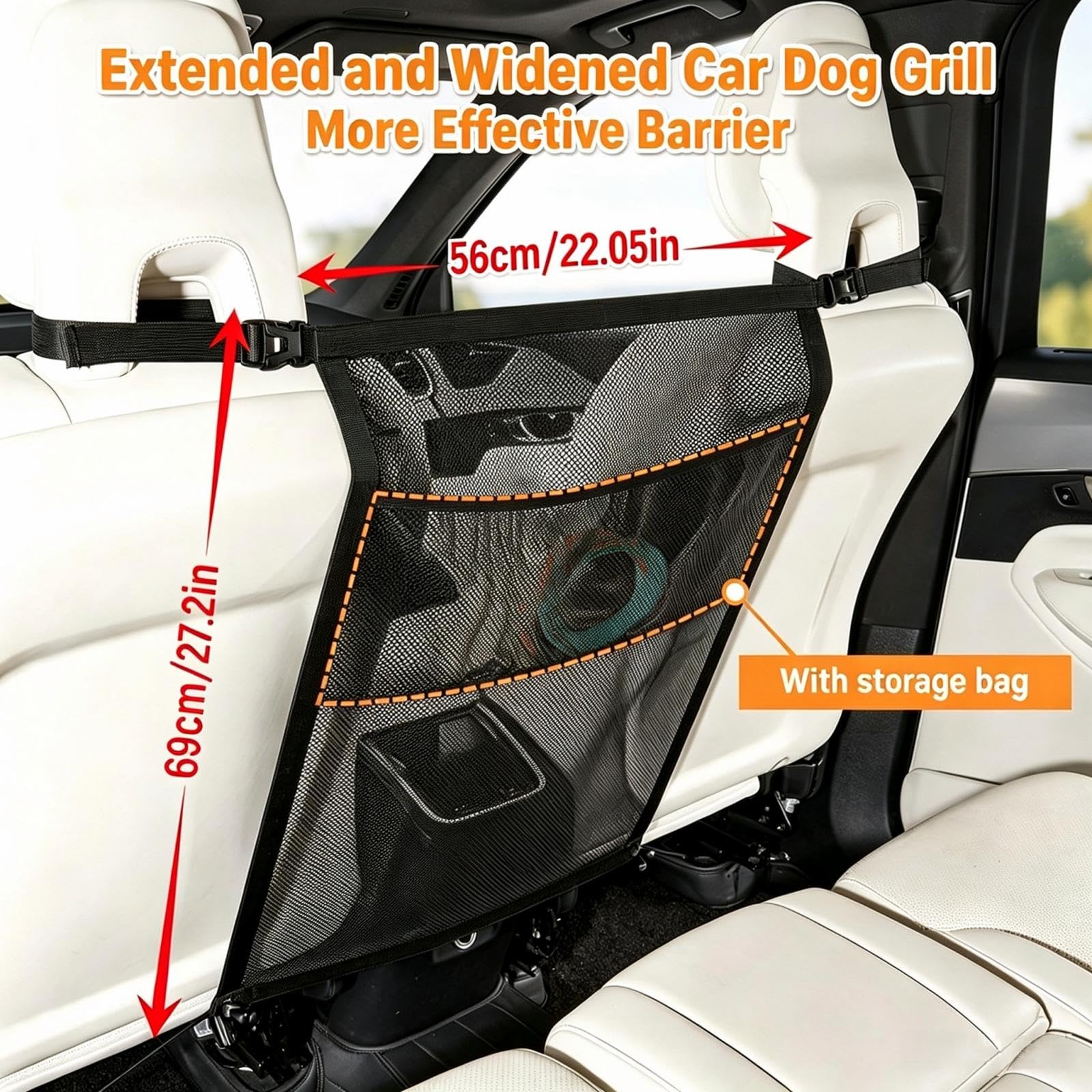 Rete per Cani per Auto per Maserati Quattroporte/Grecale/MC20 | Rete Divisoria per Cani Auto Regolabile Griglia per Cani per Auto Traspirante Barriera Sicurezza per Animali Rete