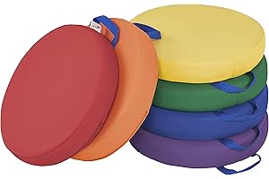 ECR4Kids SoftZone Floor Cushions for the Classroom, Round and Flexible for Assorted...