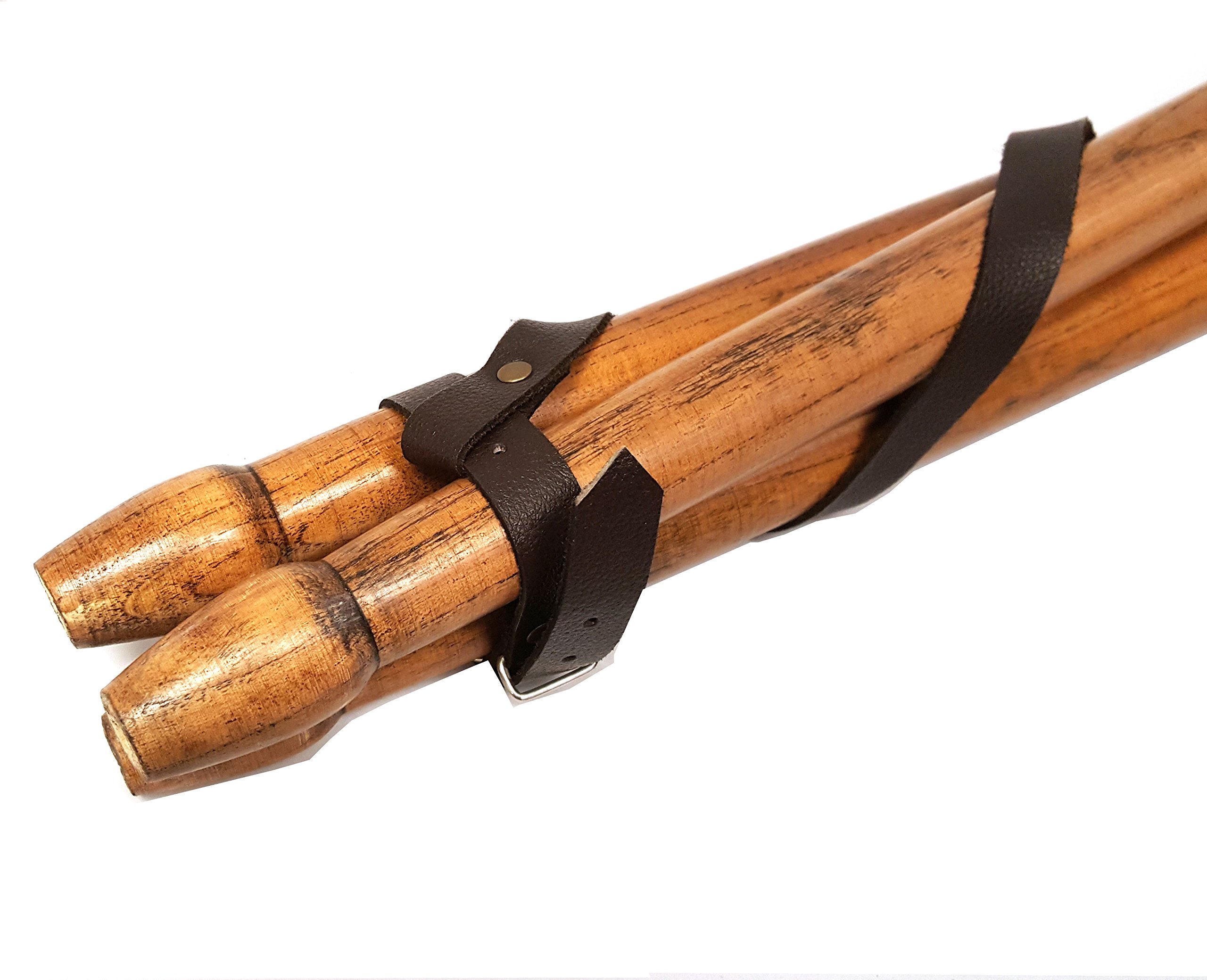 Sedia Treppiede Da Caccia - Leggera In Legno Con Seduta In Pelle, Nero/Fluo - Foto 5