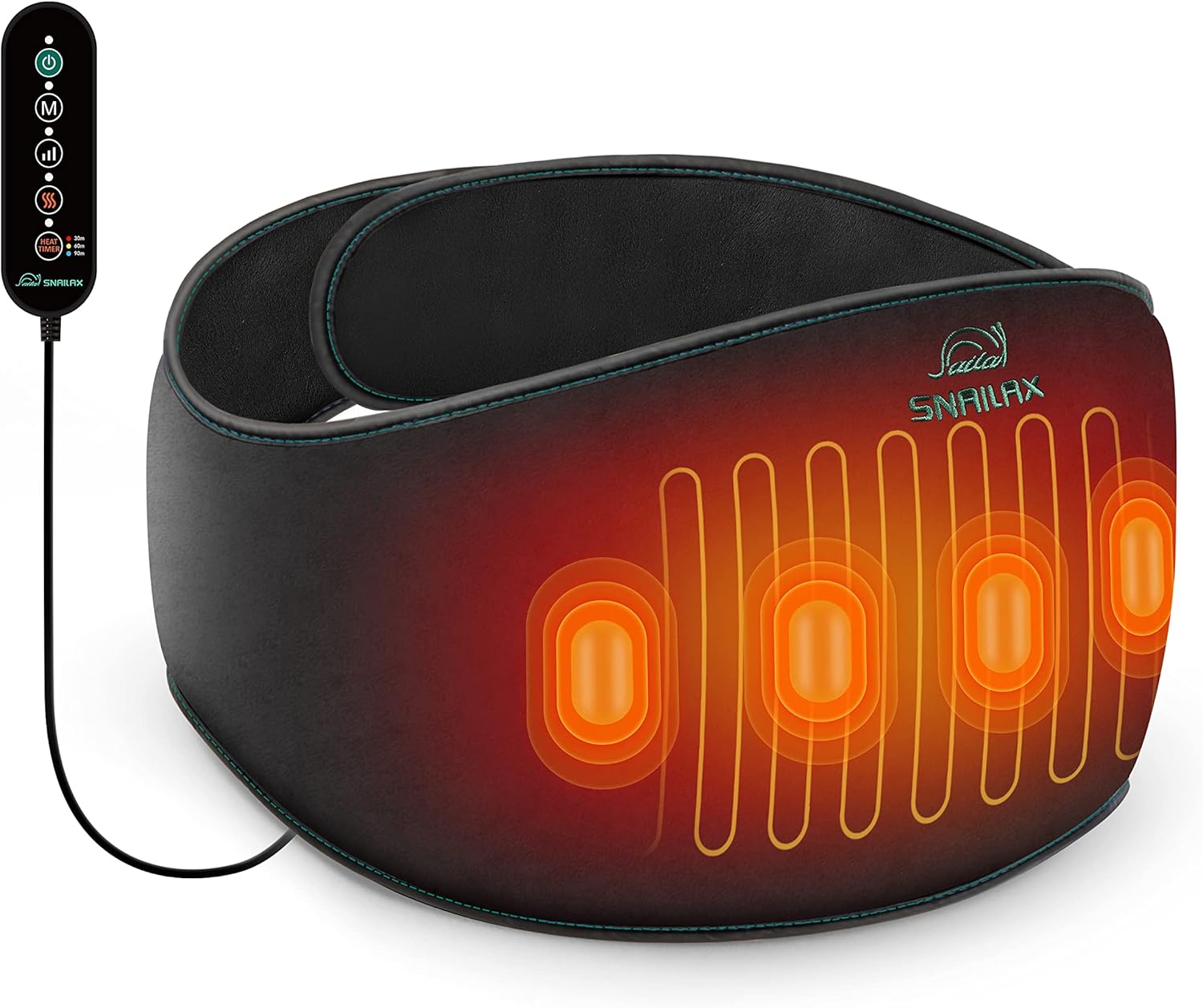 Snailax Portable Heating Pad for Back Pain Relief,Vibration Massage