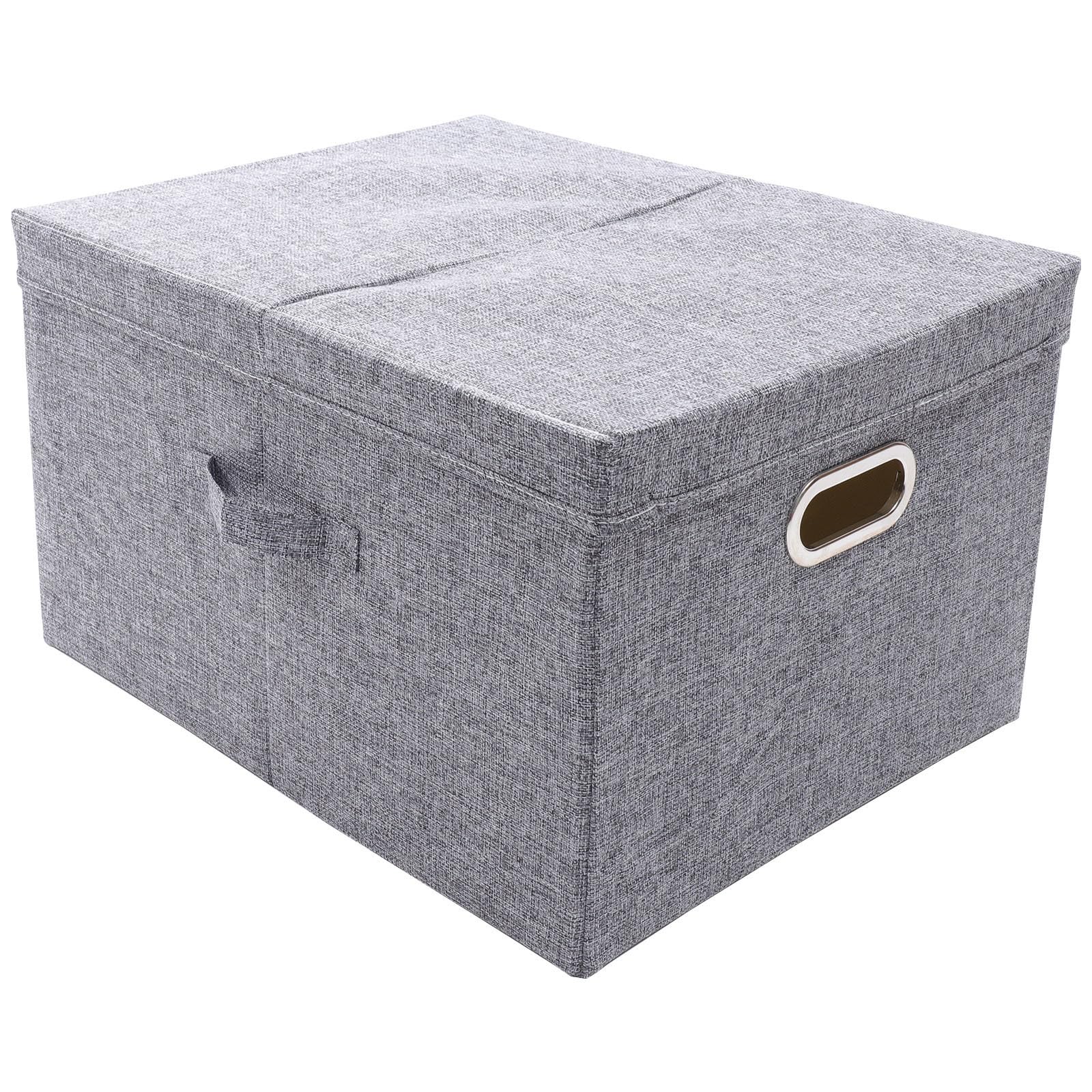 BESTOYARD Caja de Almacenamiento con Tapa de Tela y Cartón, Diseño Práctico y Capacidad Adecuada para Ropa y Juguetes Hogar