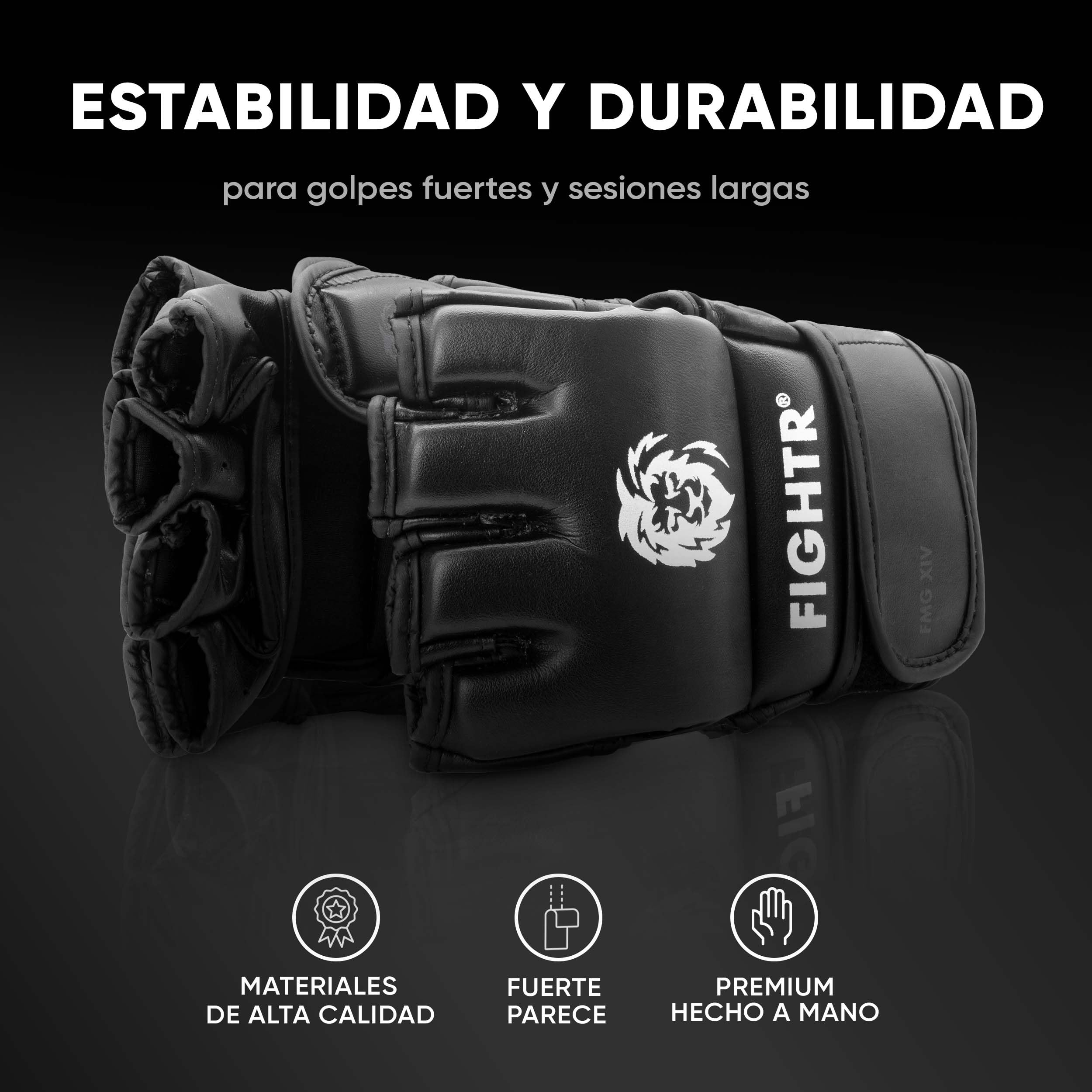 FIGHTR® Guantes de MMA para Grappling, Saco de Arena, Sparring y Entrenamiento con Bolsa de Transporte