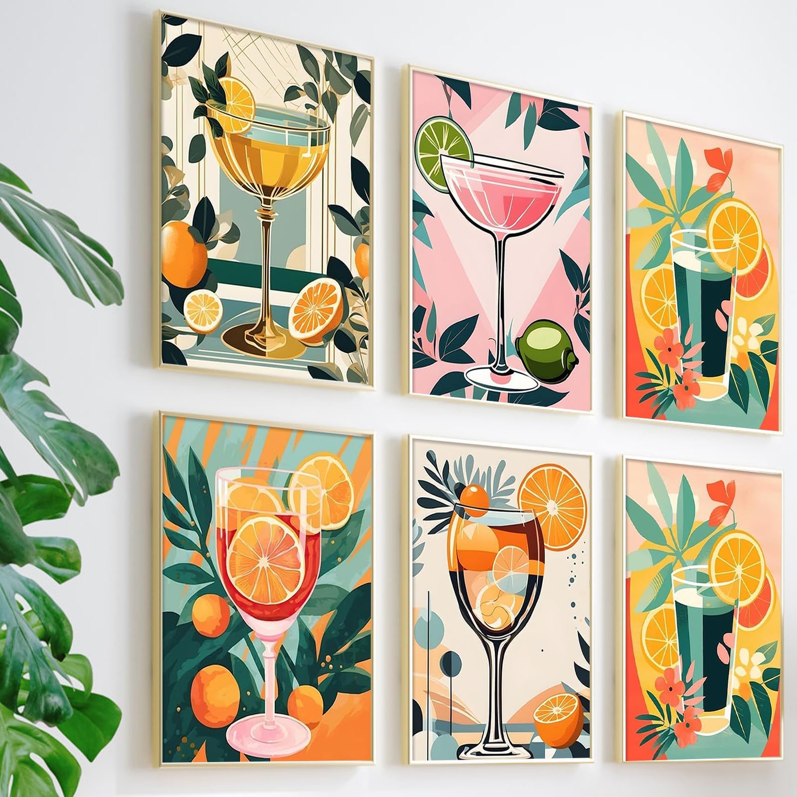 JATOK Malen-nach-Zahlen-Sets für Erwachsene, Malsets für Anfänger auf Leinwand, einfaches DIY-Acryl-Pigment-Zeichnen, Gemälde für Zuhause, Wanddekoration, Tasse, 20 x 30 cm (ohne Rahmen), 6 Stück