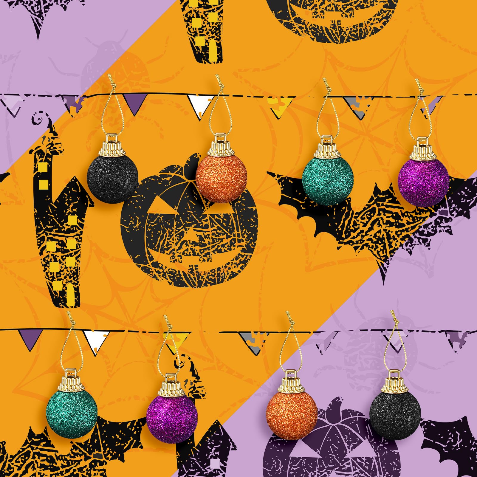 Amazon.co.jp: 36個 ハロウィンオーナメント ミニグリッター