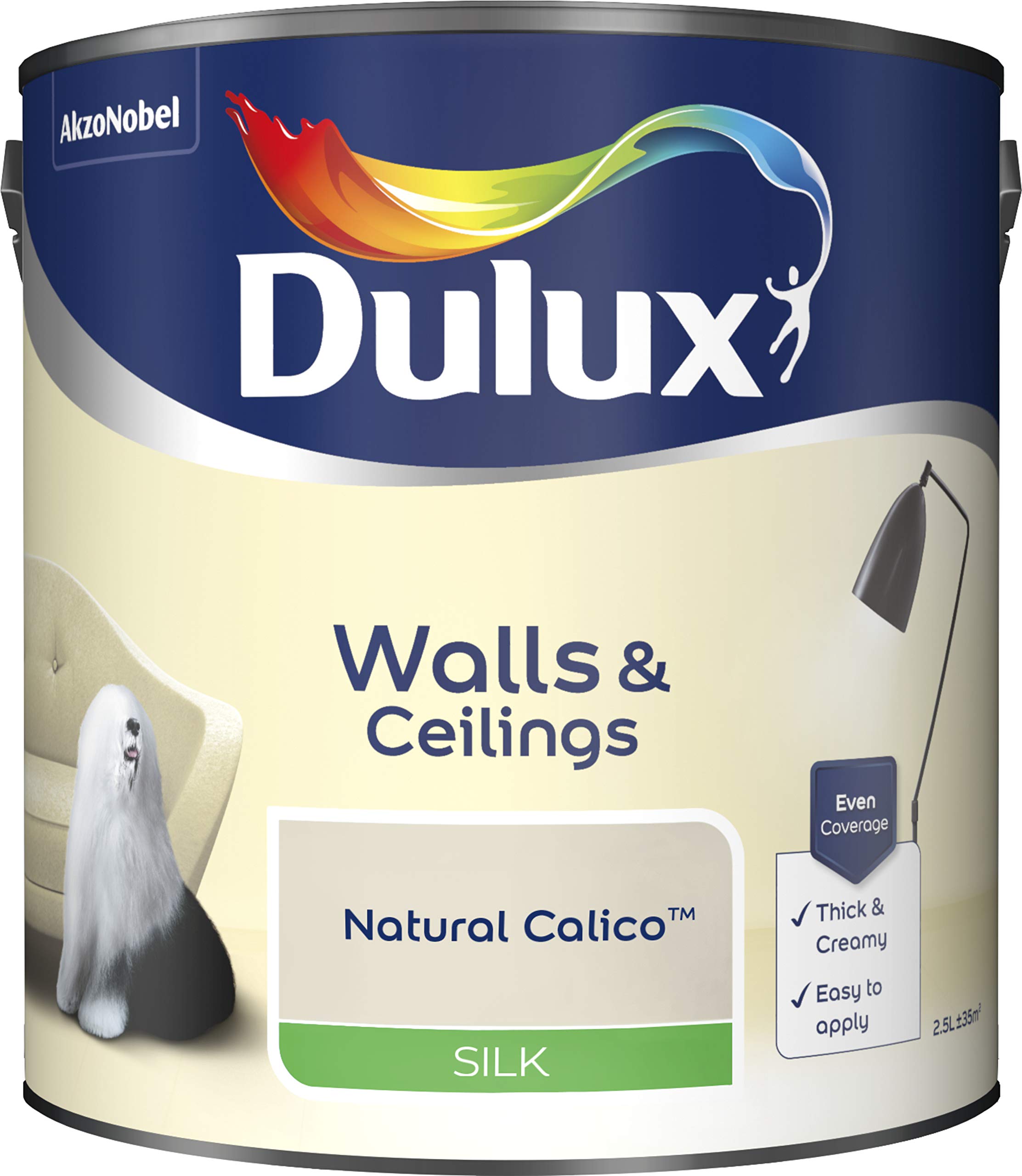 Dulux Paints 2.5 Litre Ready Mixed Silk Natural Calico