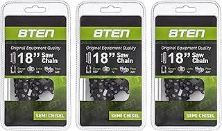 8TEN Chainsaw Chain for Husqvarna 240 136 137 141 142 440 257 350 340 345 531300439 18 inch .050 .325 3 Pack