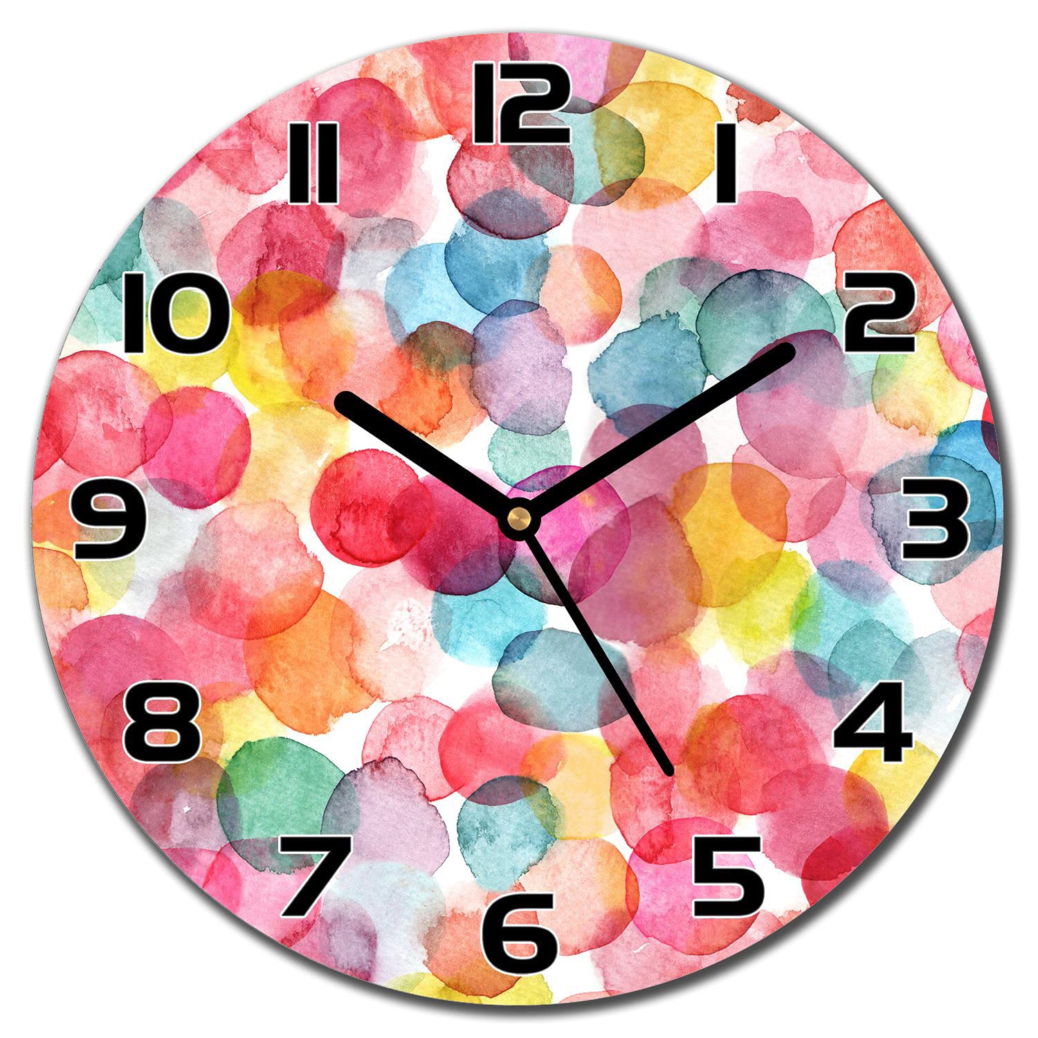 Horloge en verre de sécurité avec impression moderne 30cm