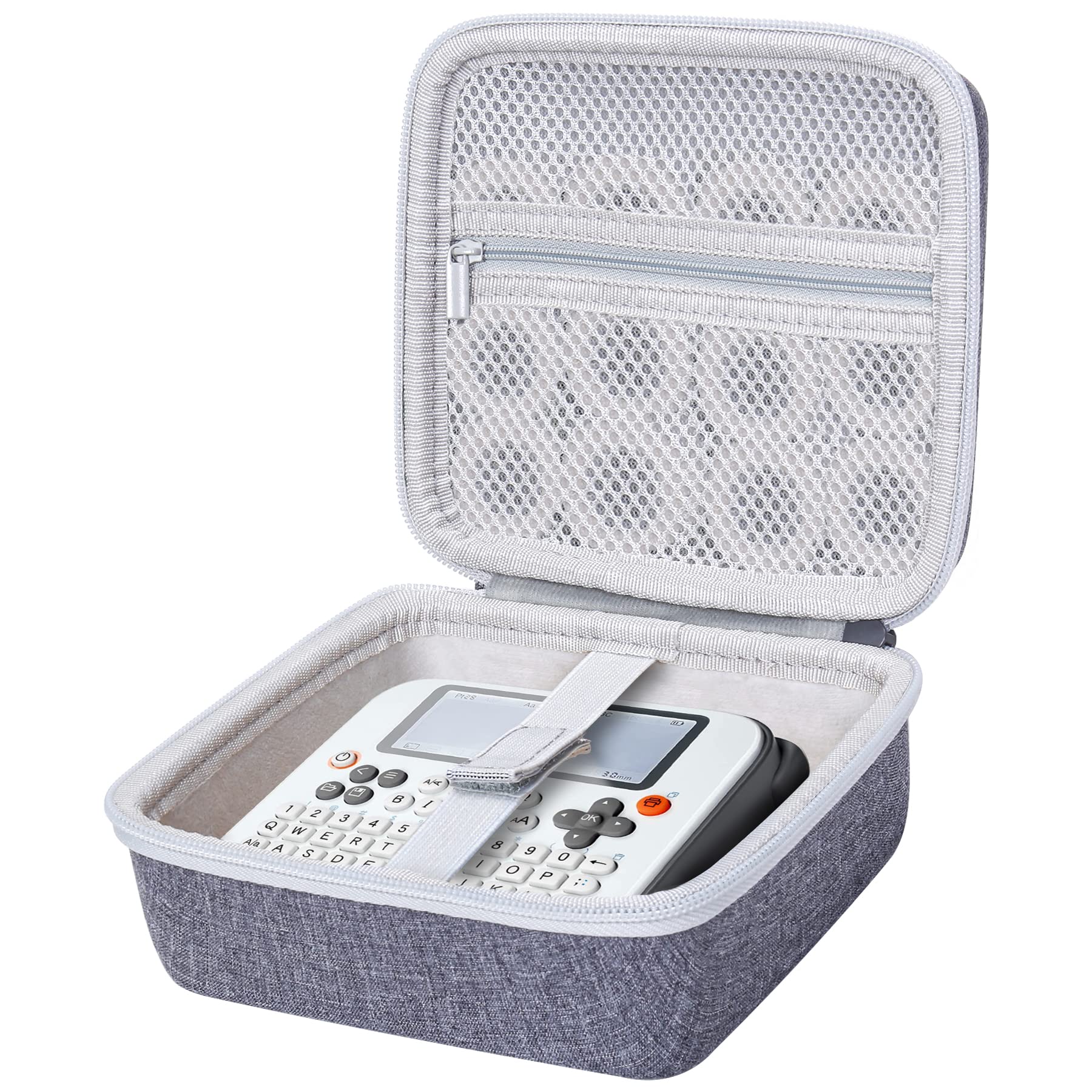 Aenllosi Hard Storage Case Compatible with Makeid E1 Label Maker and 12PCS Label Printer Tape Rolls and USB Charging Cable,Portable Label Machine