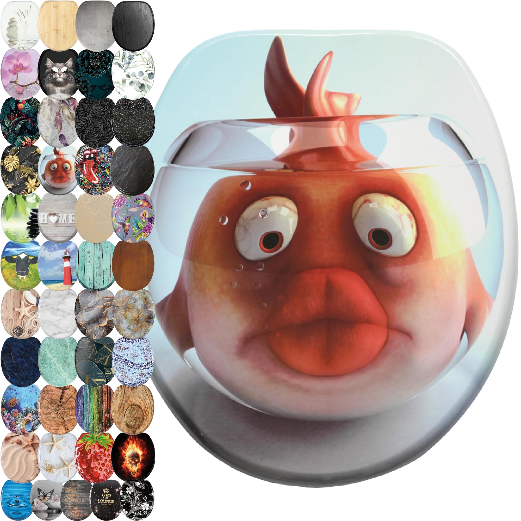 Sanilo Goldfish Toilet Seat, Great Range Of Colorful Toilet Seats, Stable Hinges, Easy To Mount (Goldfish)