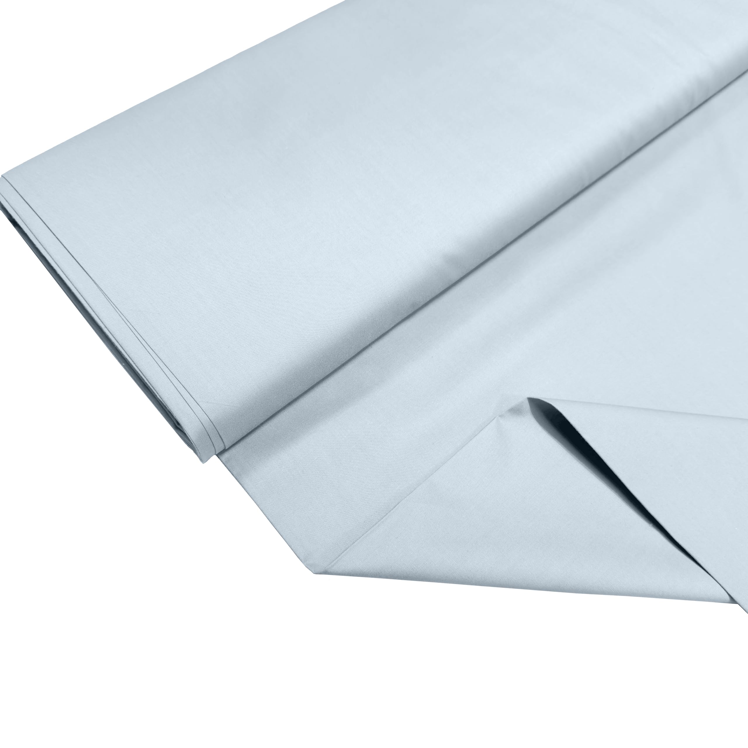100% Cotton Percale Fabric – 200 Thread Count, 120 GSM, Breathable & Durable Material for Bedding, Quilting & Sewing - 500cm x 112cm (Baby Blue) — image 1