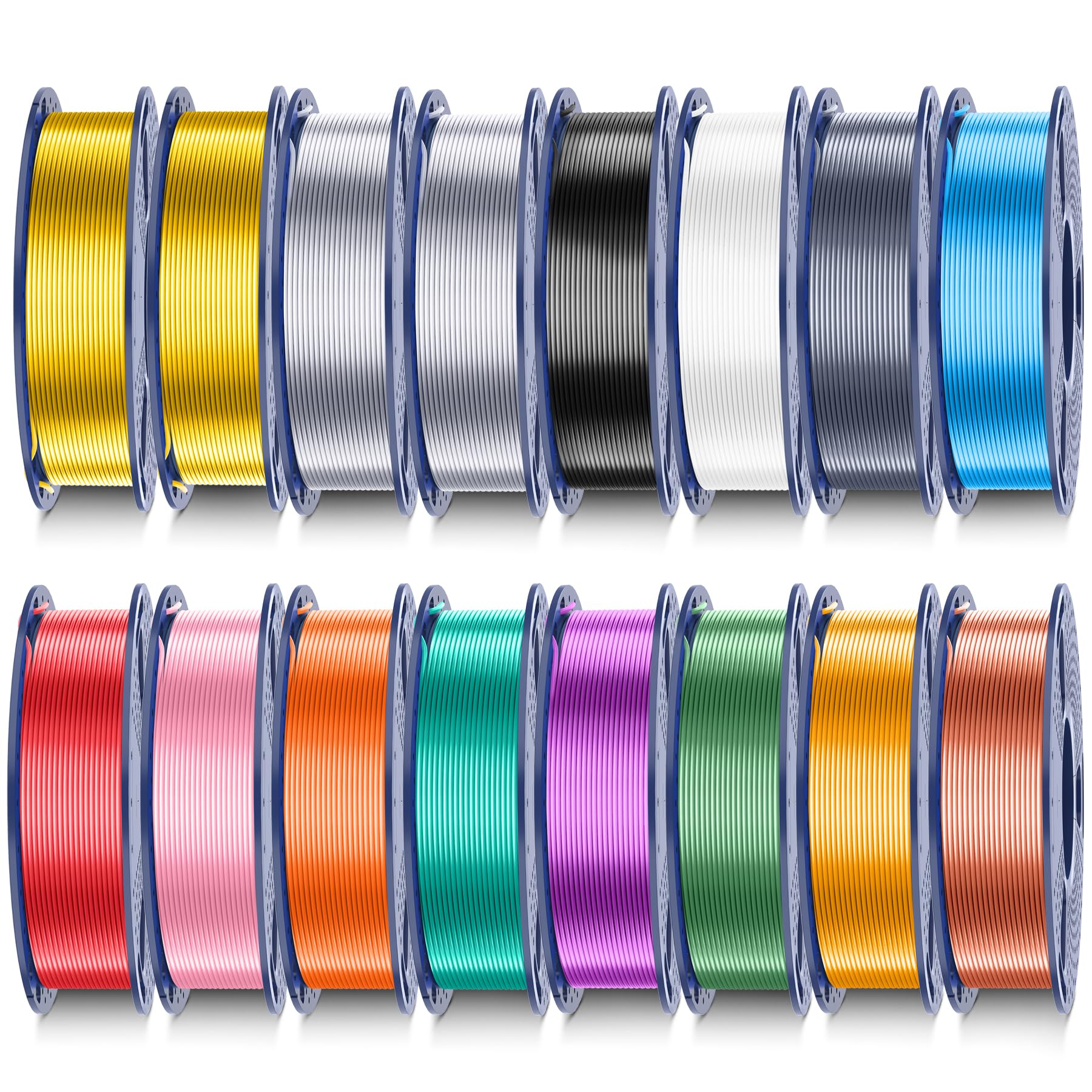 SUNLU 16 Colors Silk PLA Filament Bundle Multicolor, 4KG in Total