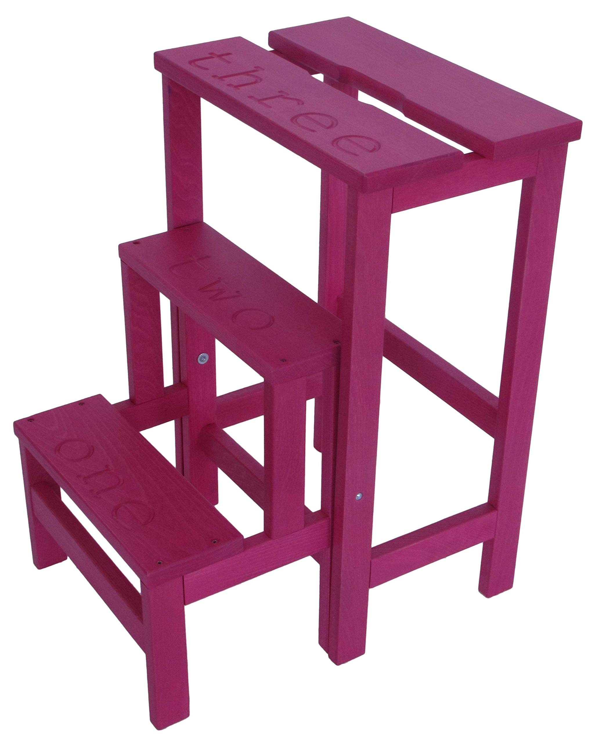 Marchepied escabeau Karn Happy Numbers en Bois de hêtre – marches rotatives numérotées avec sécurité – Cuisine Maison Made in Italy