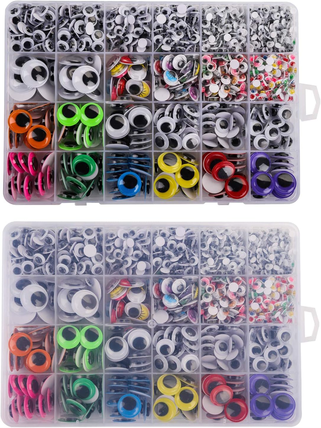 Cedilis 3360pcs Assorted Googly Wiggle Eyes with Self-Adhesive, Muti Colors and Various Sizes Craft Sticker Eyes for DIY Arts Scrapbooking Decoration