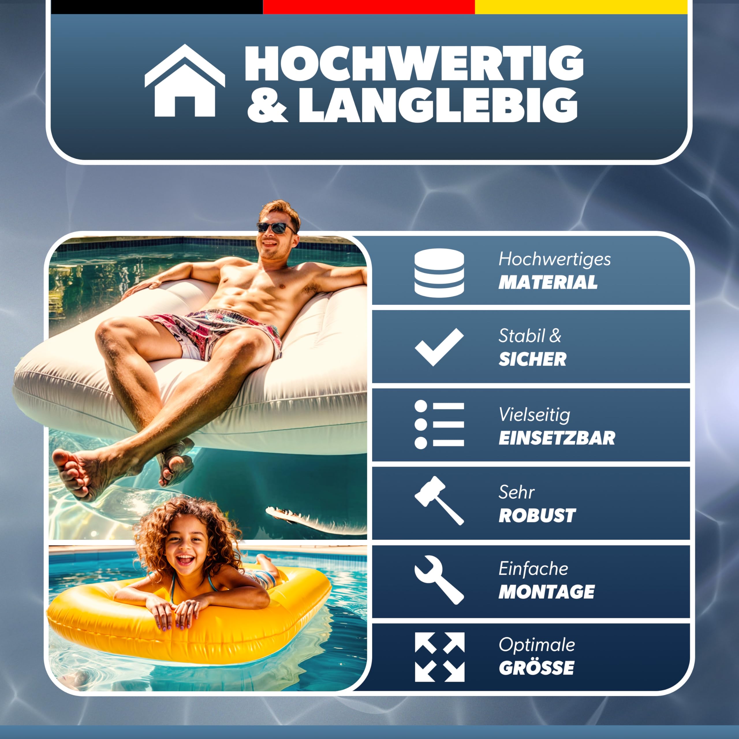 poolomio® Drabina schodowa do spa i jacuzzi | 2-stopniowa drabina rozłupująca z PCW | 70 x 65 x 24 cm | antypoślizgowa powierzchnia, łatwy montaż