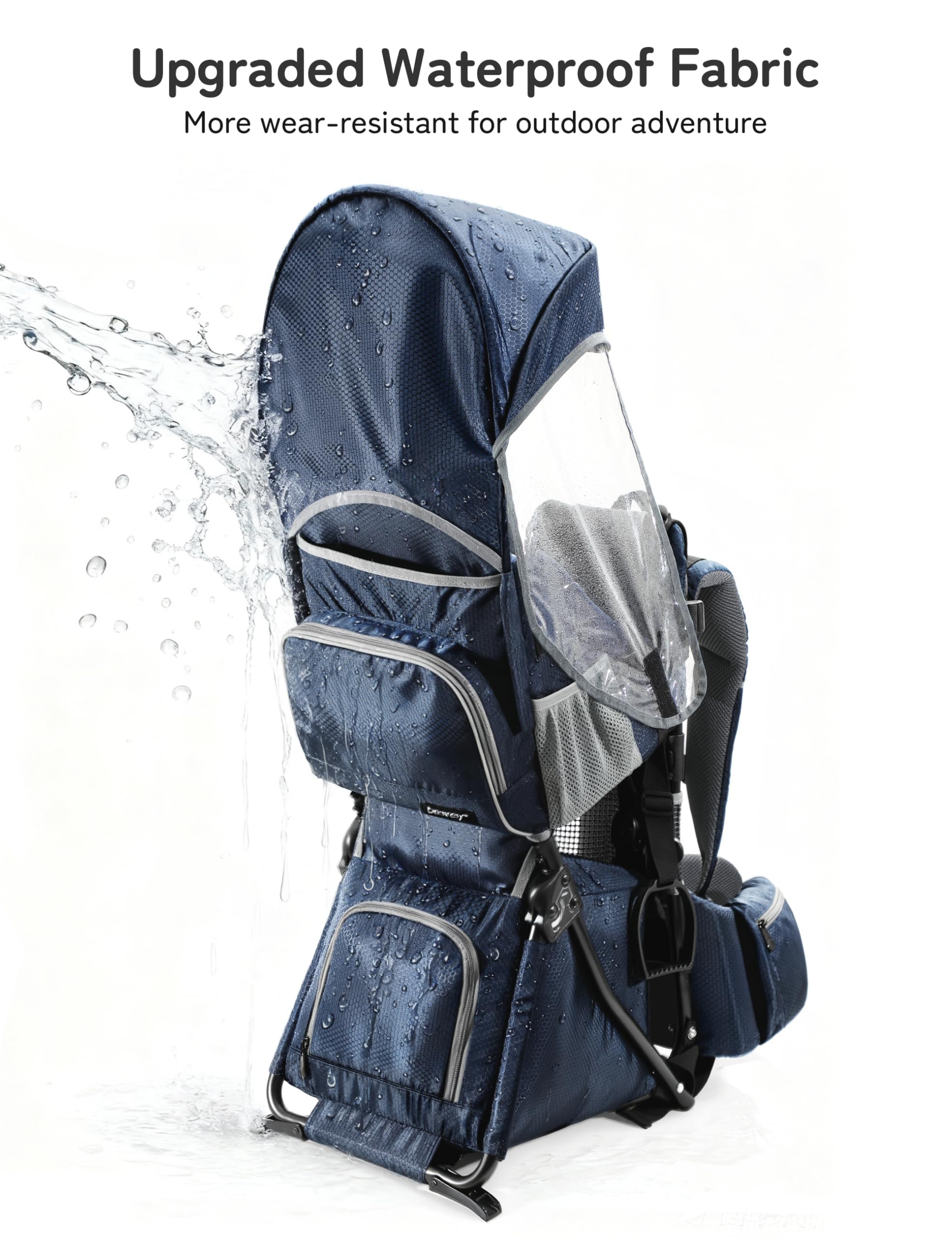 besrey Mochila portabebés, portabebés ergonómico, mochila de senderismo segura para niños pequeños con gran espacio de almacenamiento, asiento acolchado ajustable para niños
