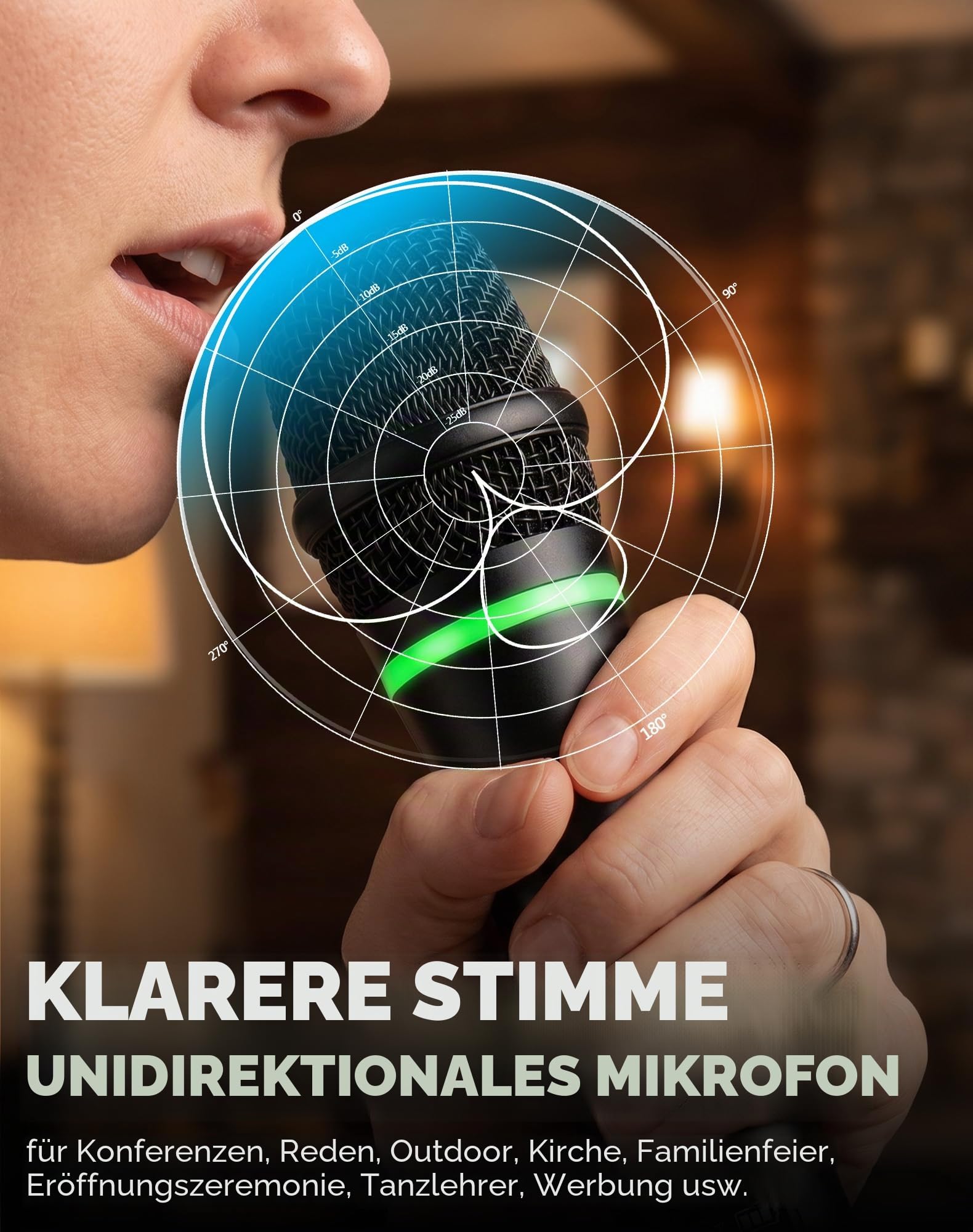 Bietrun XLR-Funkmikrofon, wiederaufladbares, kabelloses Dual-Metall-Handmikrofon für Mischpult, Audioschnittstelle, PA-Verstärkersystem, Kirche, Gesang, Karaoke (UHF 240 FT Reichweite) (mit 6,35-Adapt