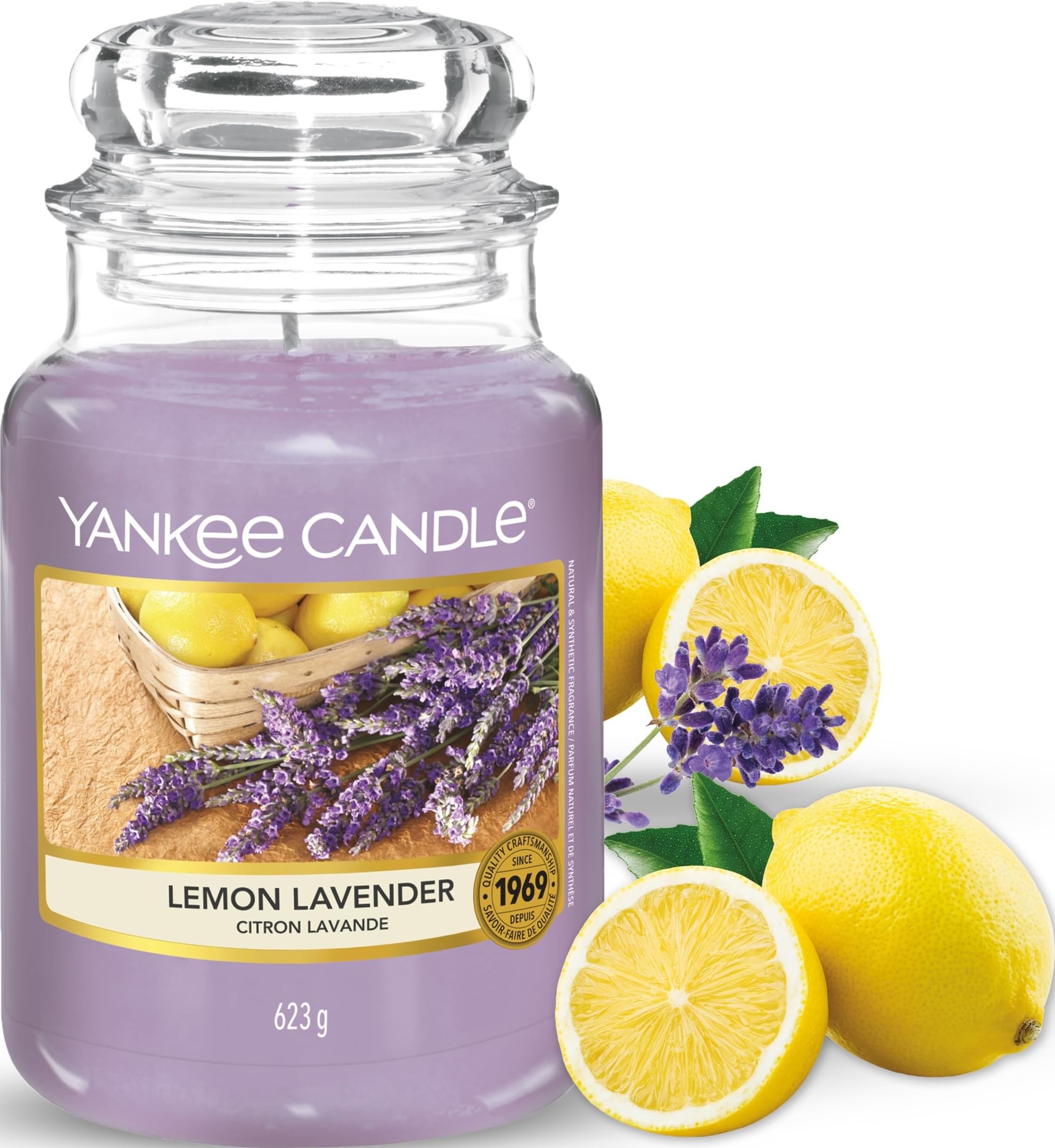 Yankee Candle Scented Candle | Lemon Lavender Large Jar | Long Burning Candles: up to 150 Hours | Perfect Gifts for Women
