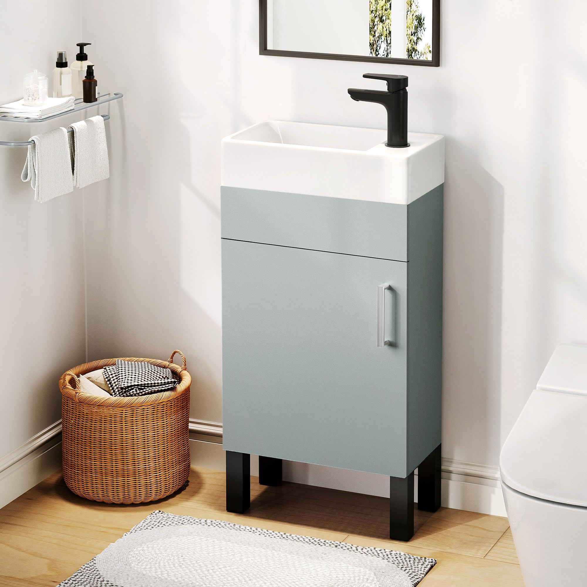 Amazon.com: DWVO 16 Inch Bathroom Vanity Sink Combo for