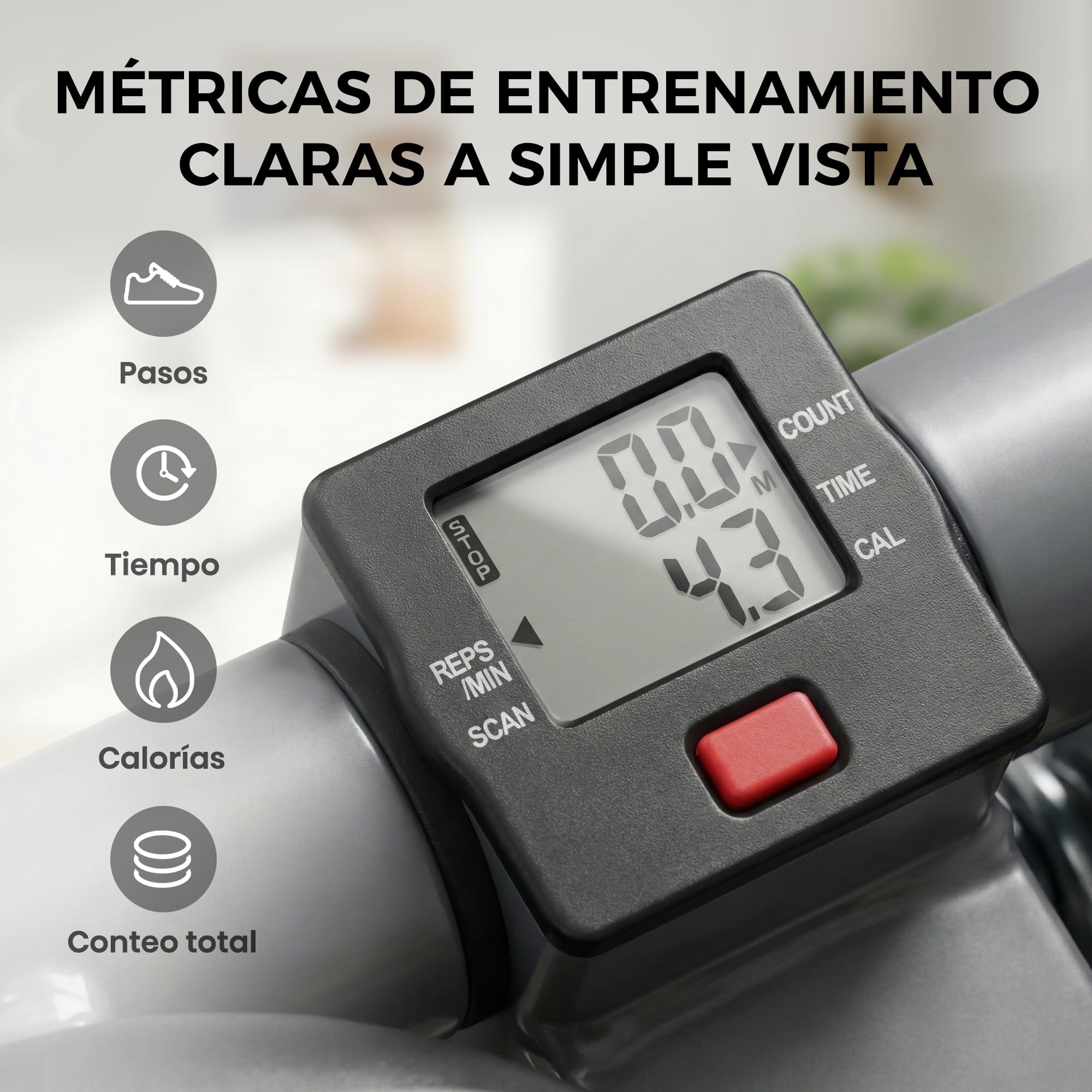 Niceday Mini Stepper Fitness casa, Stepper Vertical 2 en 1 con Cuerdas elásticas, Entrenador de piernas y Brazos con Pantalla LCD, Dispositivo de Entrenamiento hasta 100 kg