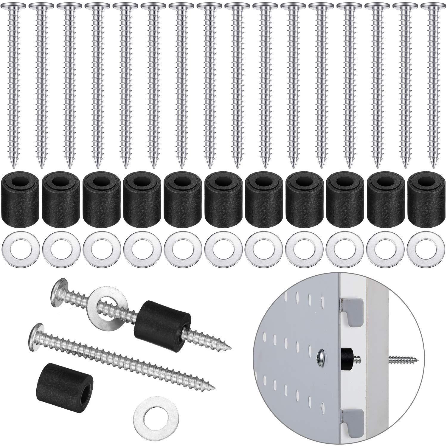 Pegboard Mounting Kit, Includes Screws, Spacers and Washers for 1/8
