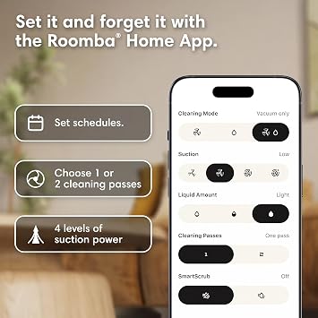 iRobot Roomba 115X Combo Robot Vacuum & Mop, 15,000 Pa, Easy to use, Intense Power-Lifting Suction, LiDAR Navigation, Multiple Cleaning Modes, Avoids Mopping Carpets, Self-Charging