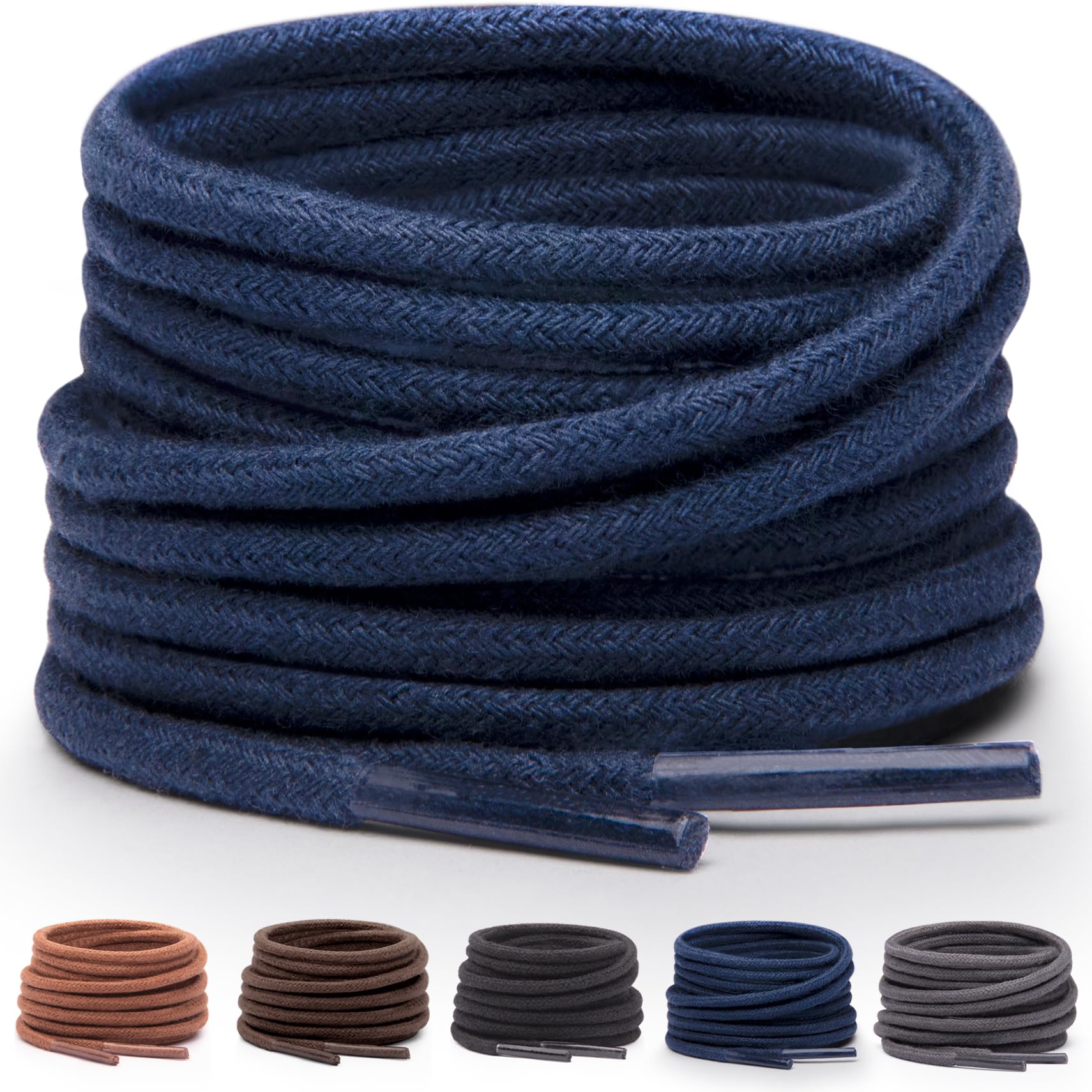 Miscly Shoe Laces for Dress Shoes - Round Oxford Shoelaces for Men - Multiple Lengths and Colors Available