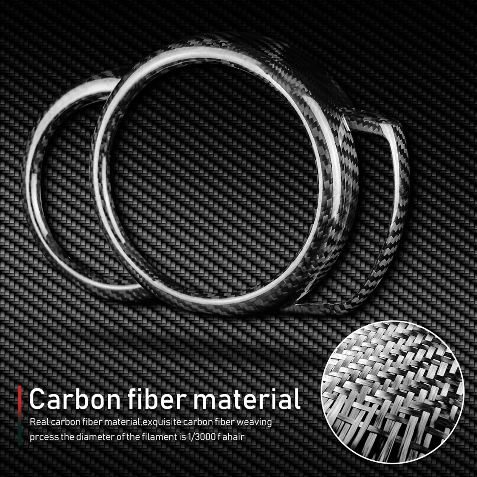 KUNGKIC Pegatina de fibra de carbono para el marco del velocímetro del coche para el Mini Cooper Clubman F54 F55 F56 F57 F60 Countryman Accesorios decorativos