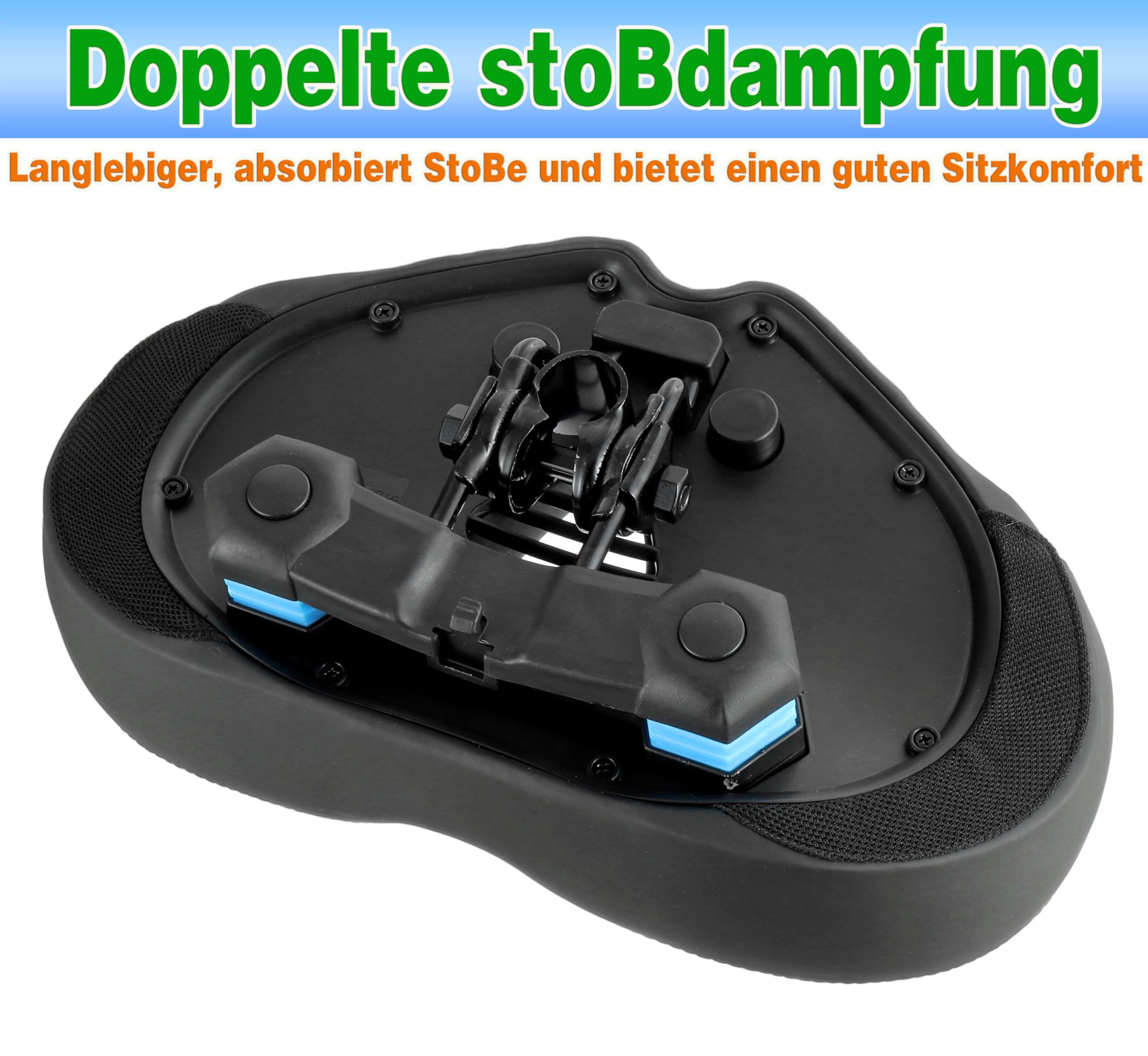 Sella per bicicletta oversize per uomo e donna, sella universale per mountain bike, city bike, bici elettriche, cyclette, comoda, extra larga, traspirante, ergonomica (nero)